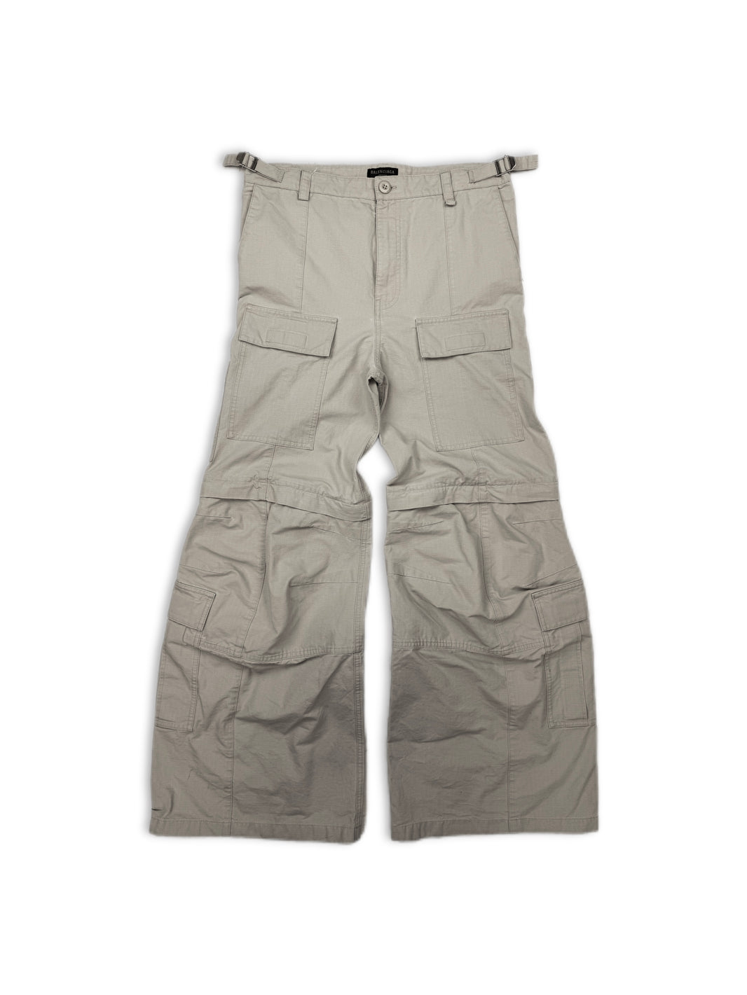 AW23 Balenciaga Flared Beige Multi Pocket Cargo Pants