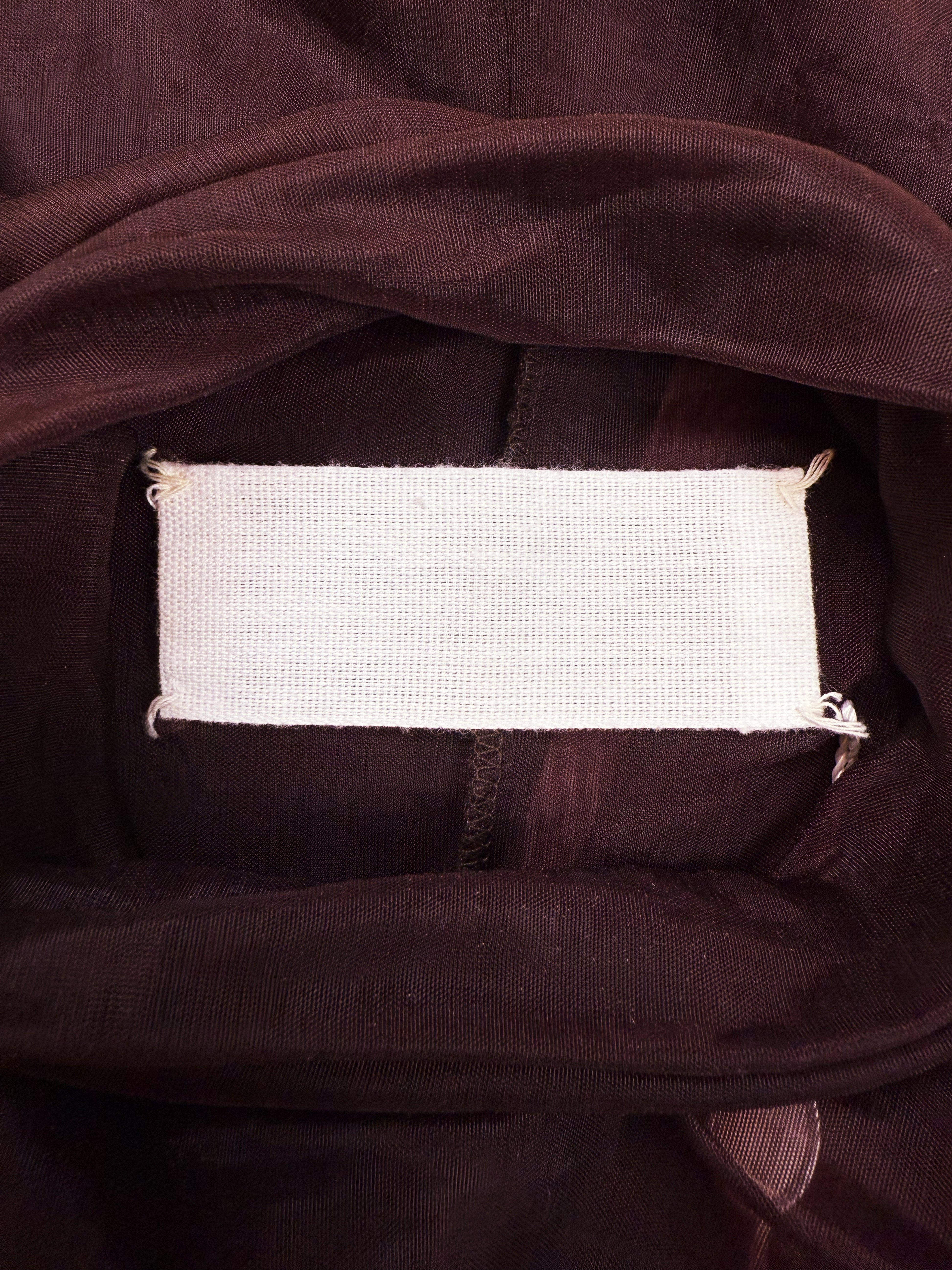 SS91 Maison Margiela Cigarette Shoulder Wine Red Mesh Long Sleeve Turtleneck