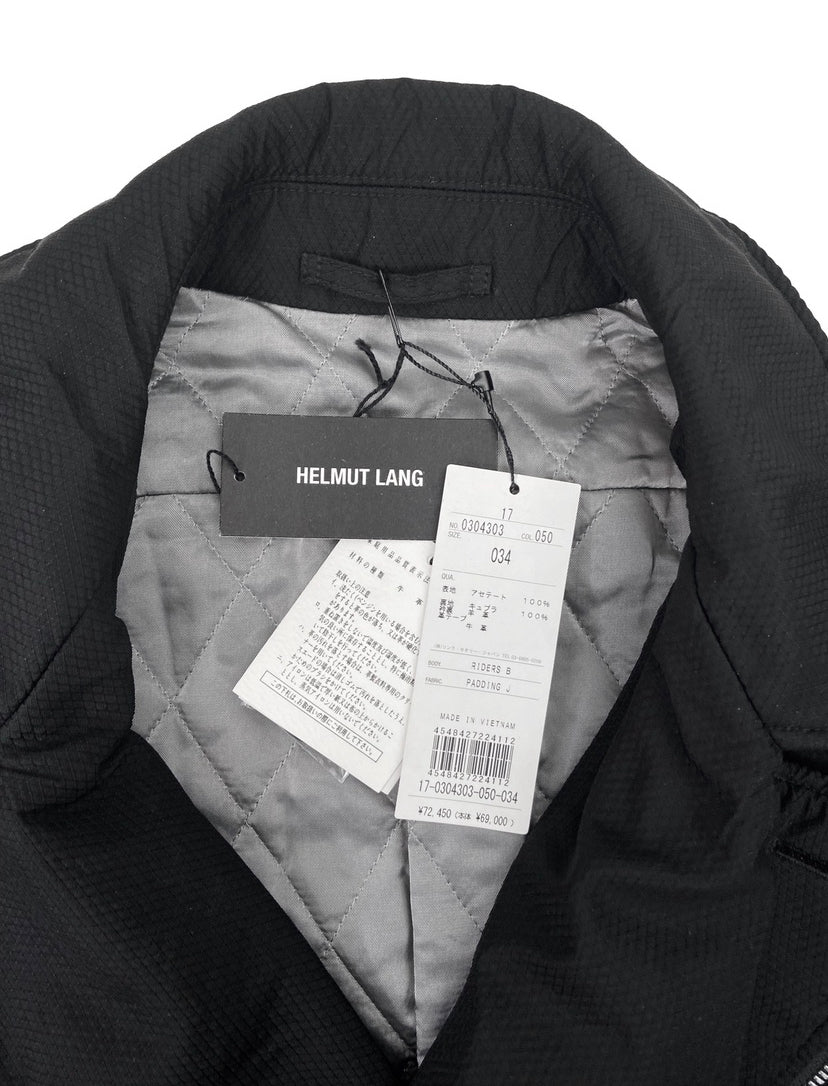 AW03 Helmut Lang Nylon Leather Accent Belted Biker Jacket