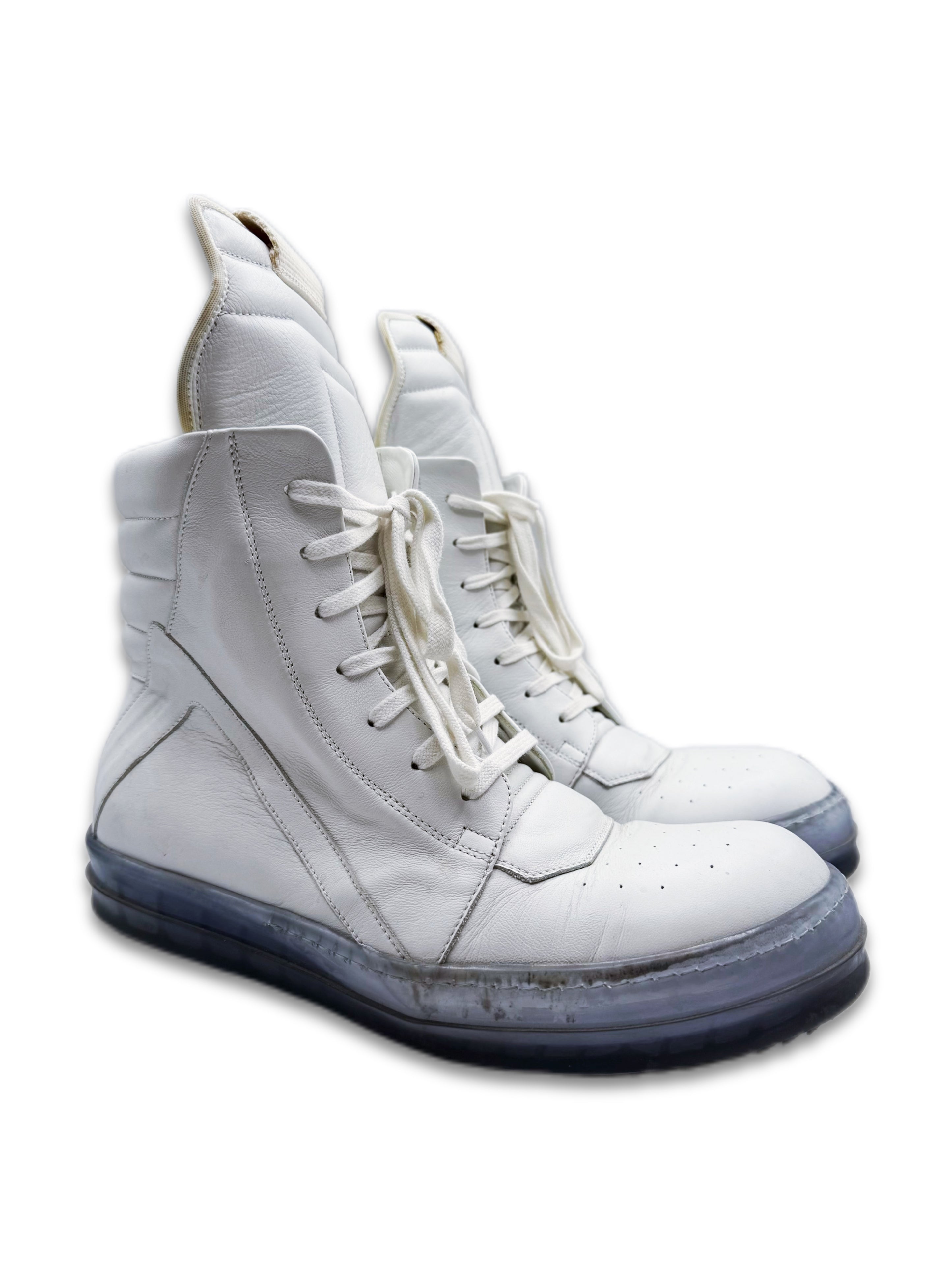 SS20 Rick Owens ‘Tecuatl’ Ice Blue Transparent Sole Hi-top Geobasket