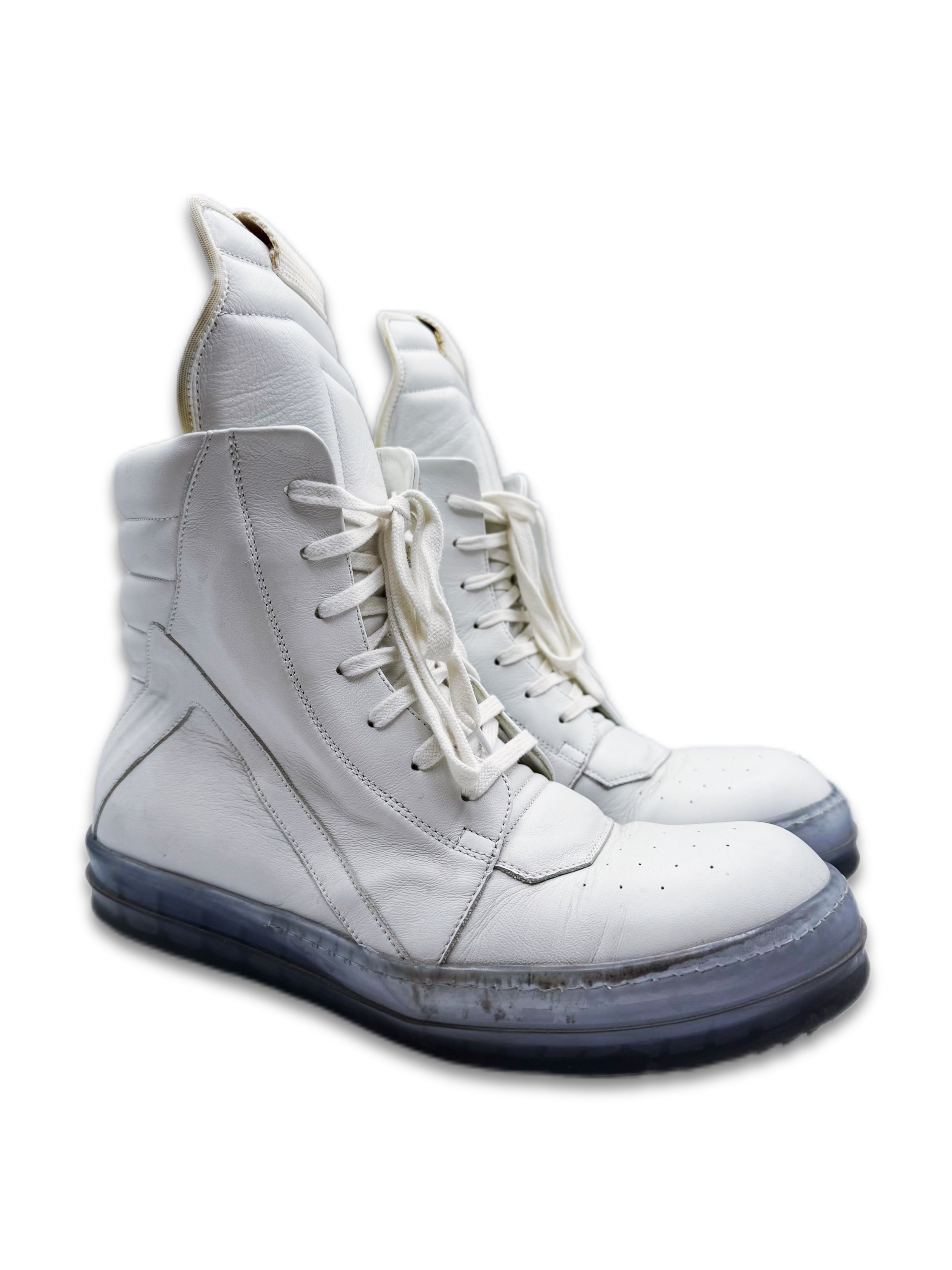 SS20 Rick Owens ‘Tecuatl’ Ice Blue Transparent Sole Hi-top Geobasket