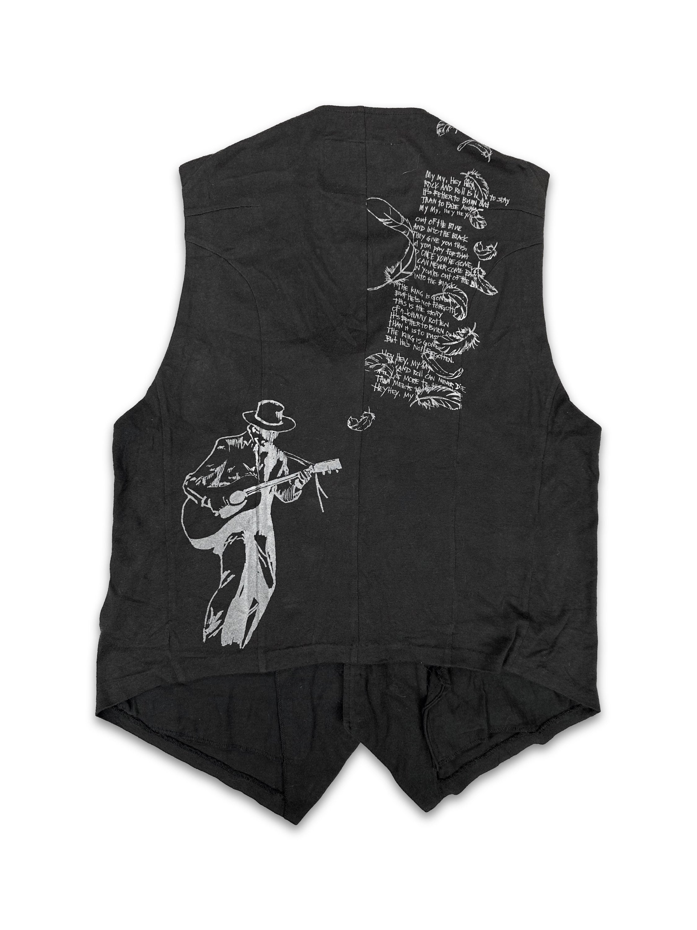 00s Number (N)ine ‘Poem’ Black Western Sleeveless Vest