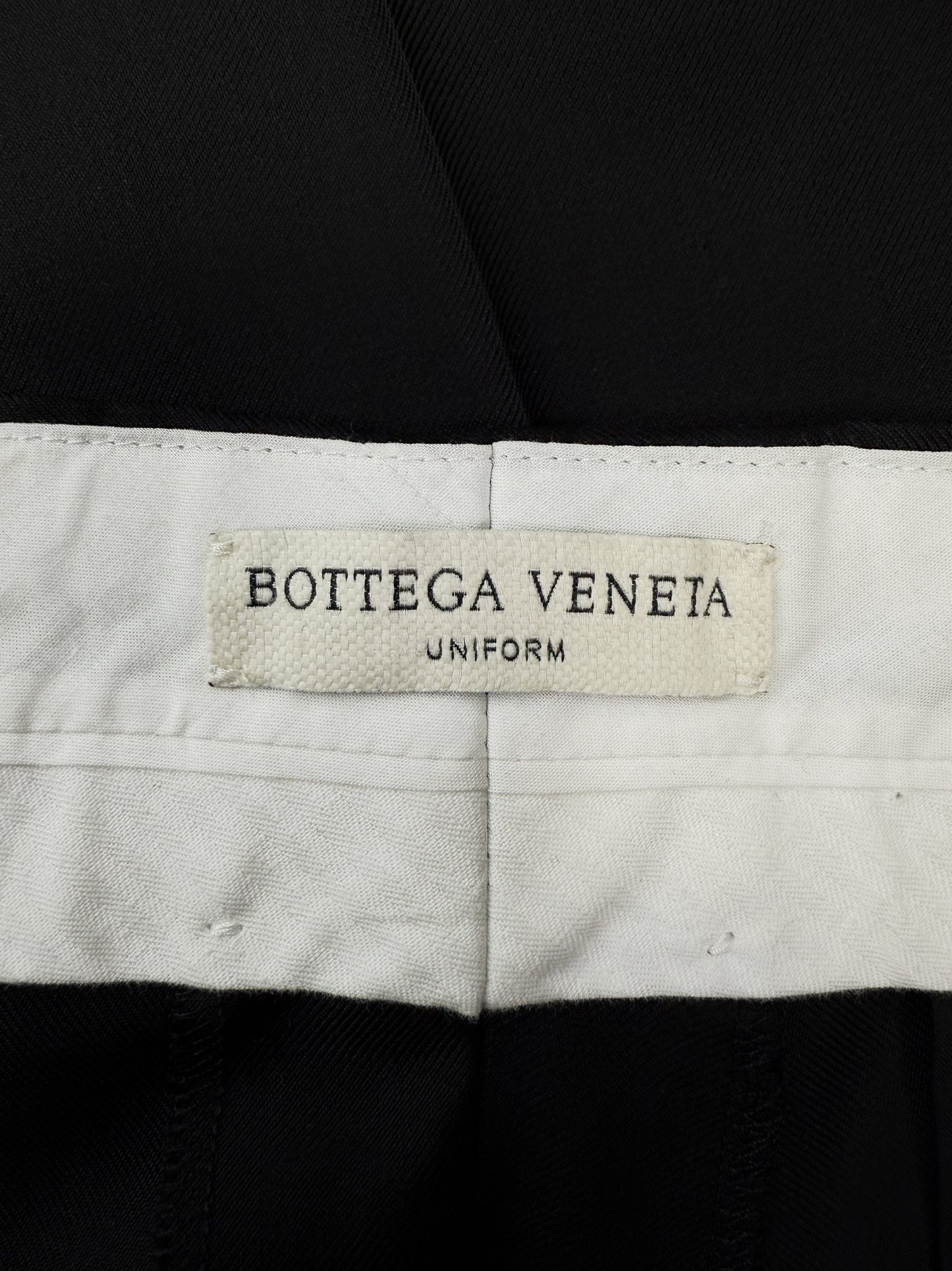 Bottega Veneta Uniform Black Slim Cut Pleated Trousers