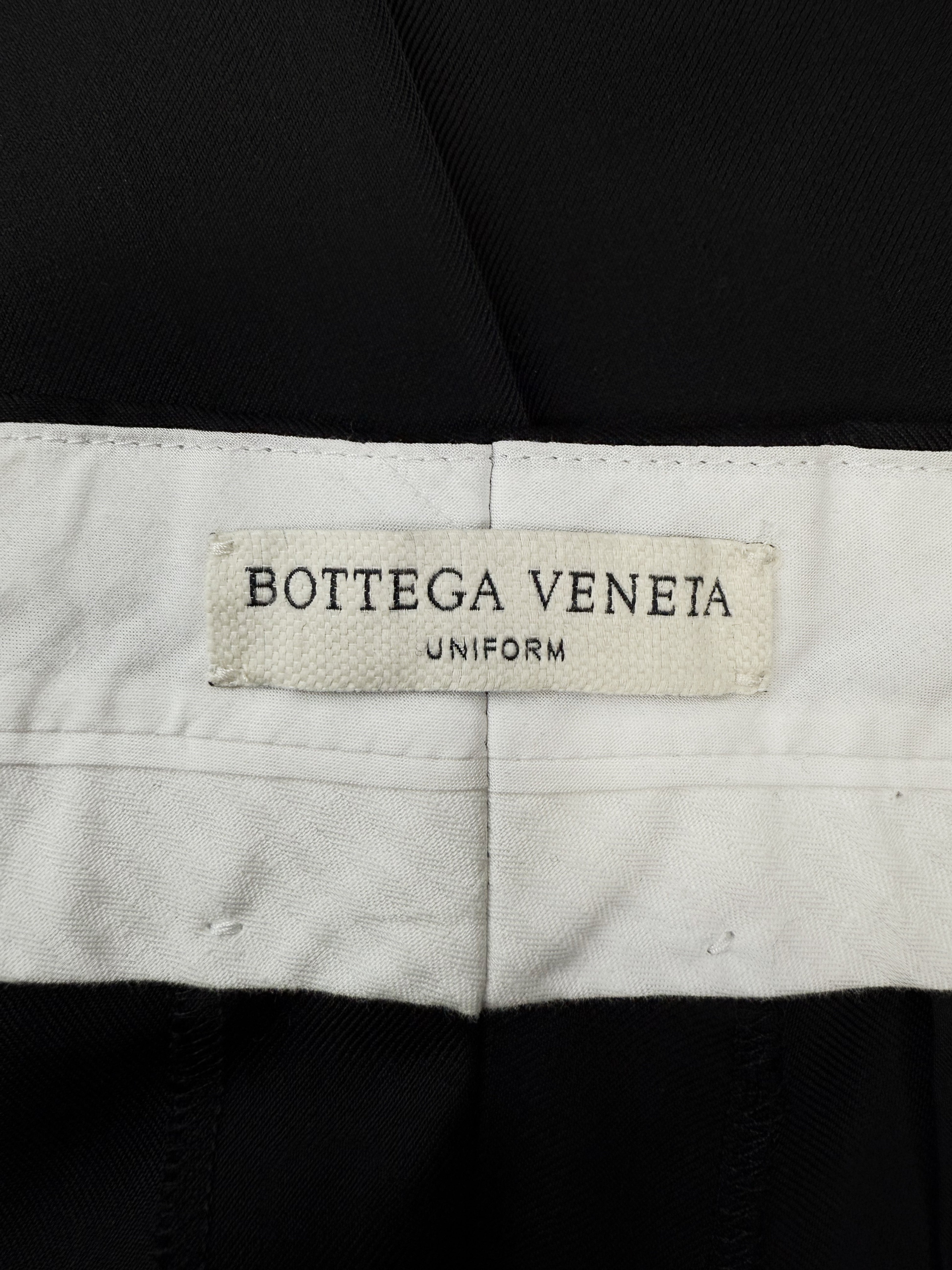 Bottega Veneta Uniform Black Slim Cut Pleated Trousers