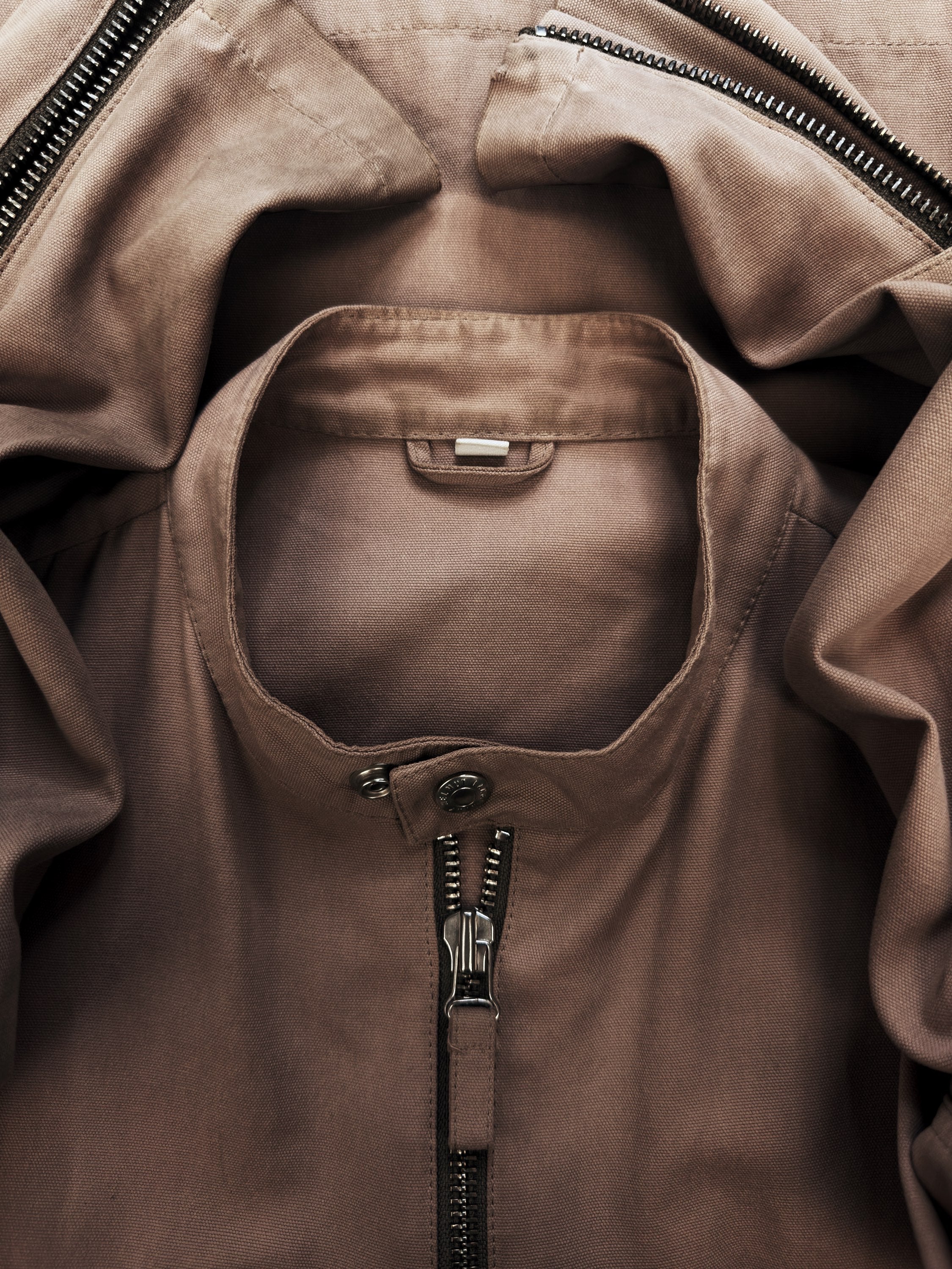 SS04 Helmut Lang ‘Cafe Racer’ Tan Diagonal Zip Jacket