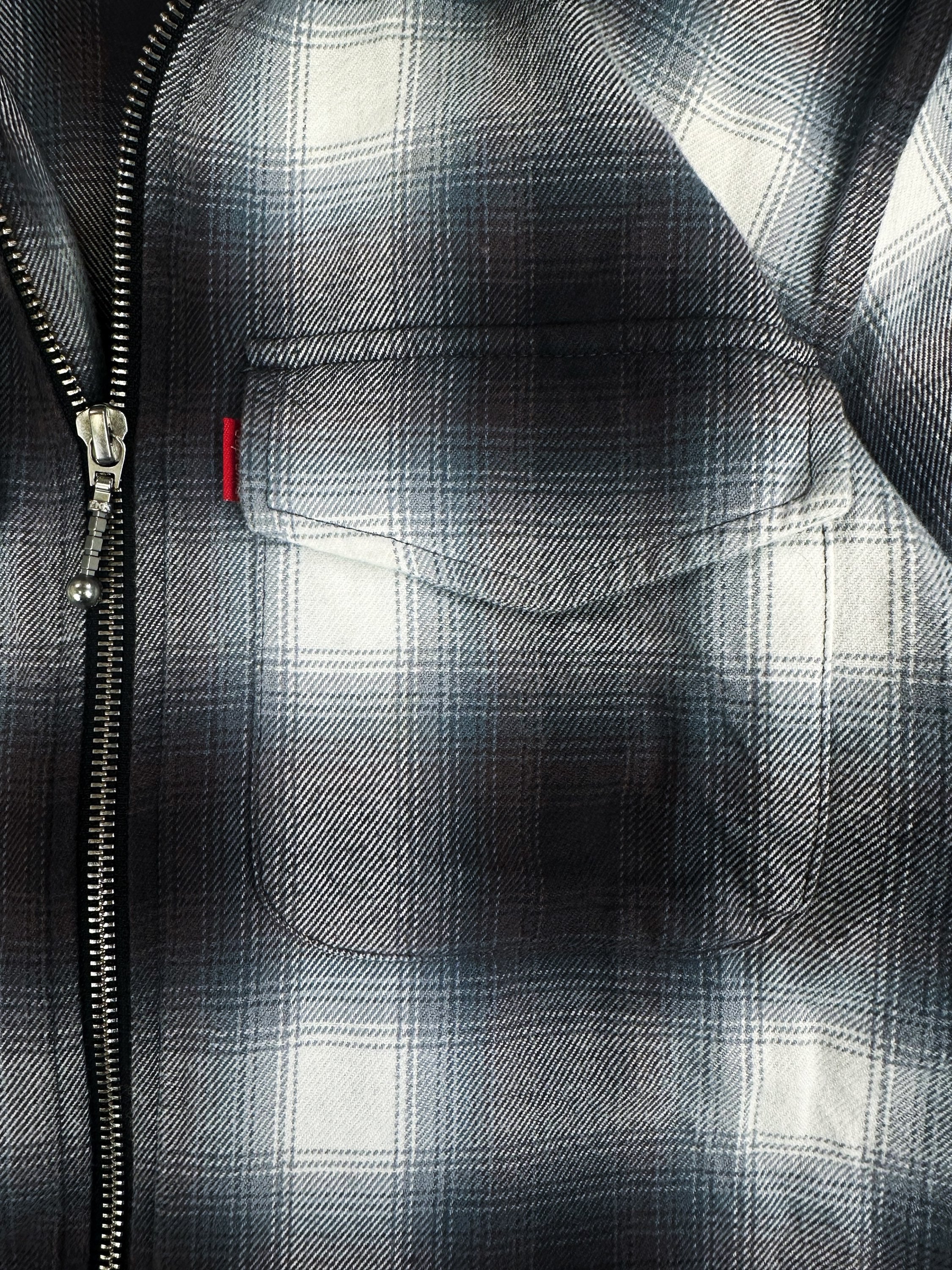 SS16 Supreme Shadow Plaid Full-zip Blue Jacket