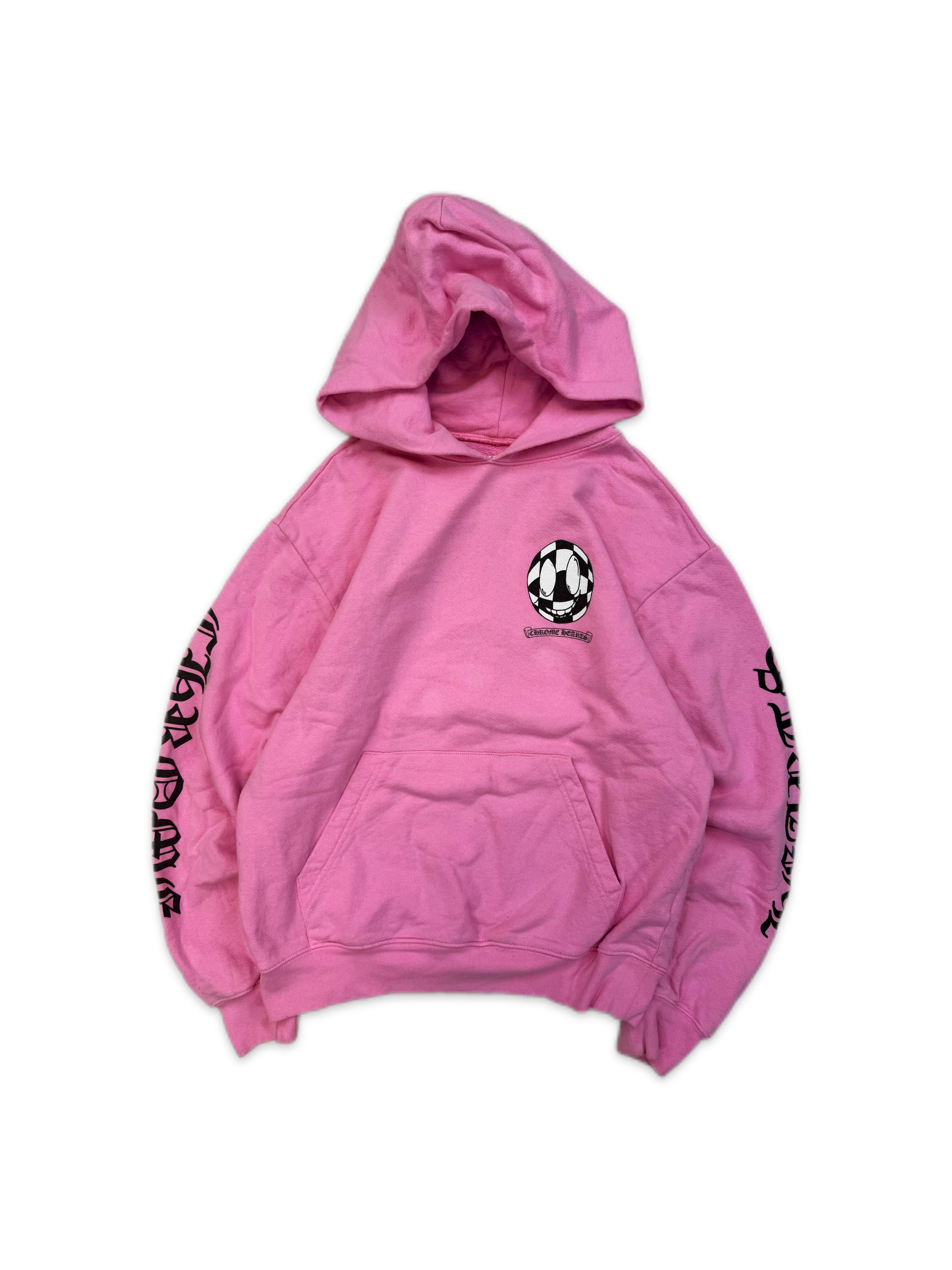 CHROME HEARTS X MATTY BOY 'VANITY AFFAIR' CHECKERED PINK HOODIE