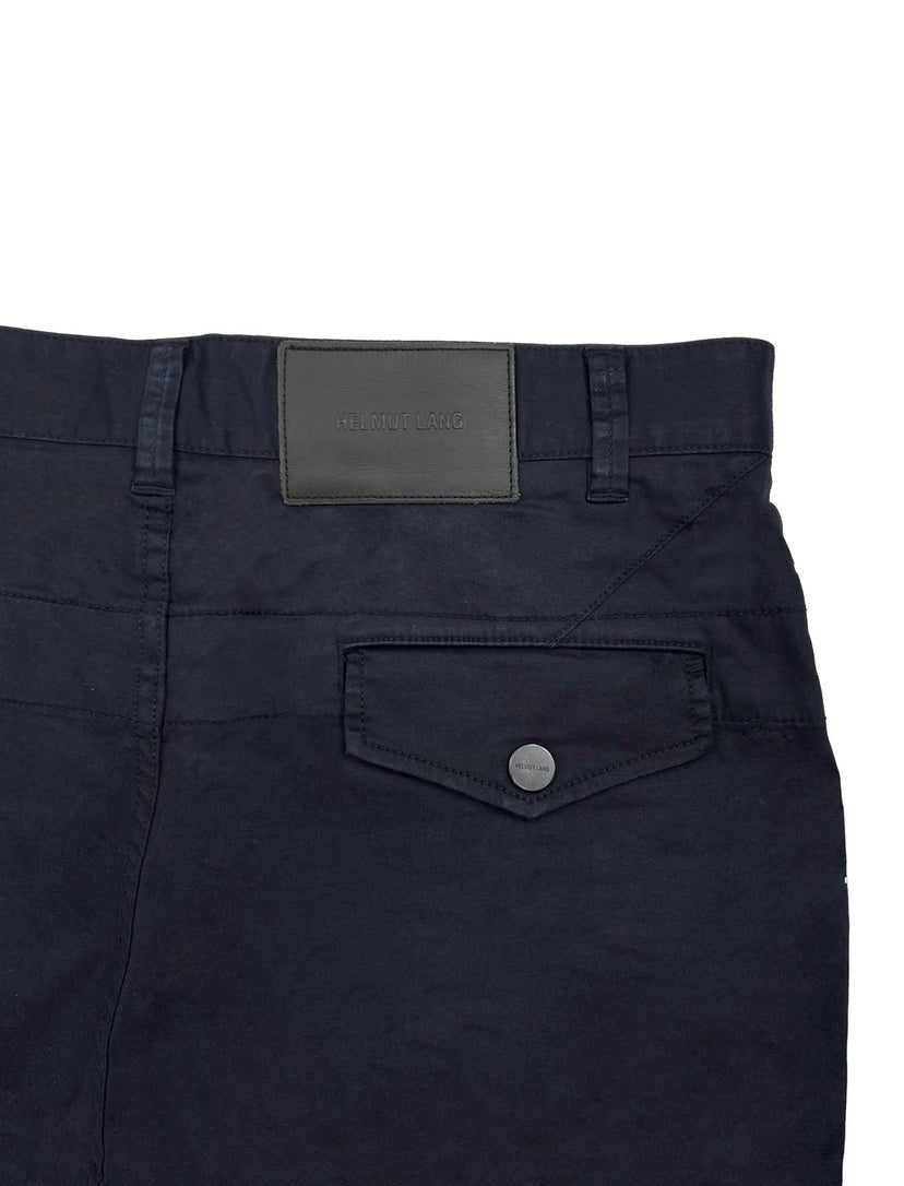 Helmut Lang Drop Crotch Aviation Navy Blue Cargo Shorts