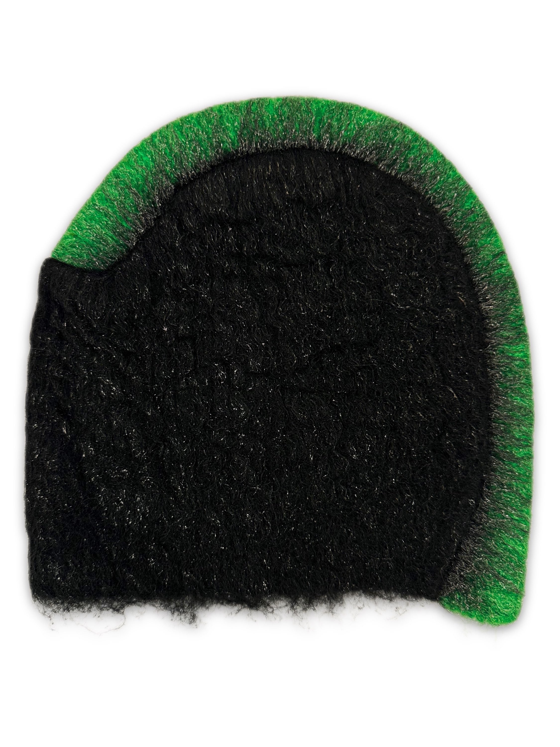 AW07 Prada ‘Mohawk’ Neon Green Waxed Mohair Knit Beanie