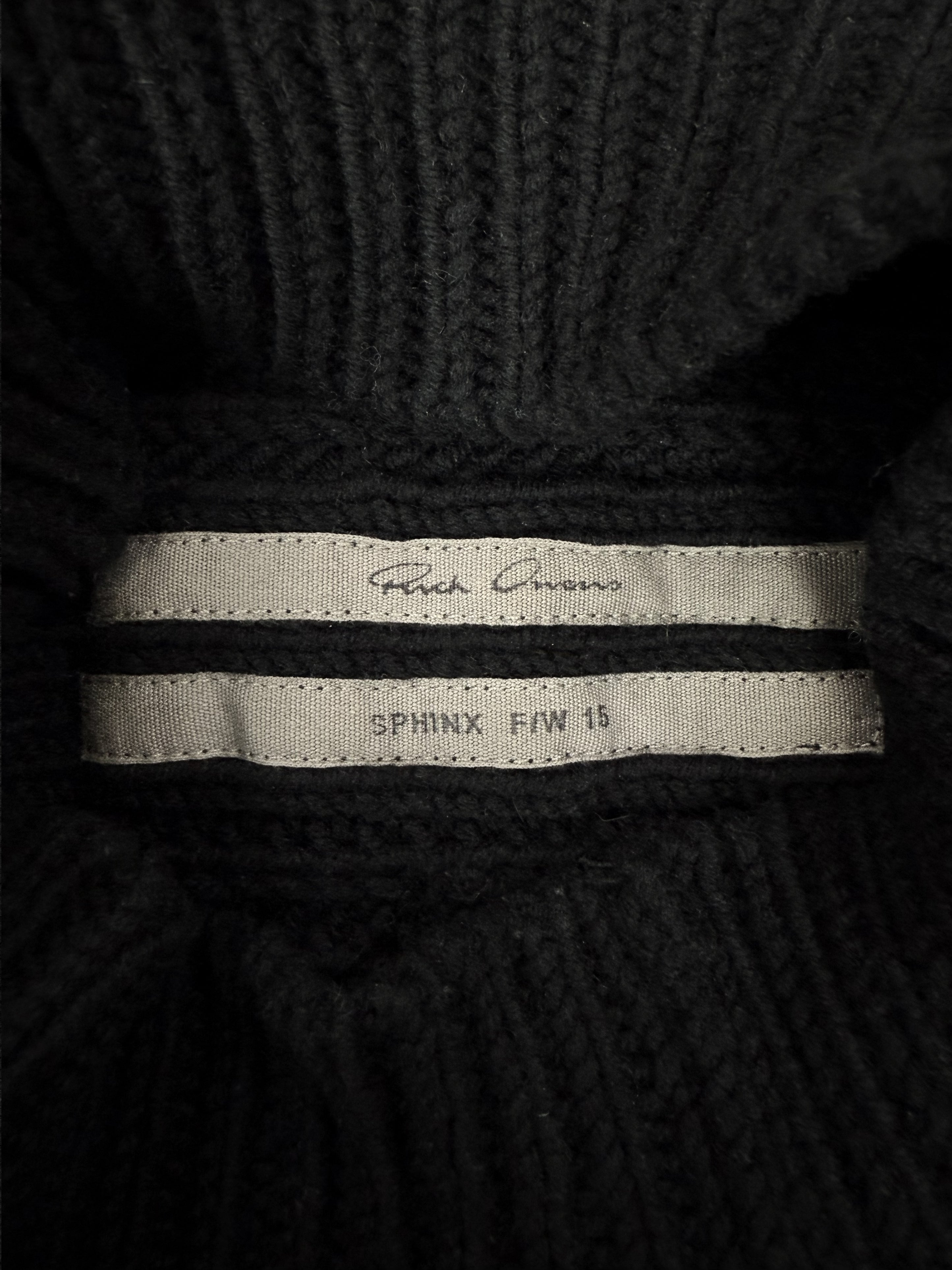 AW15 Rick Owens ‘Sphinx’ Black Heavyweight Knitted Seeater