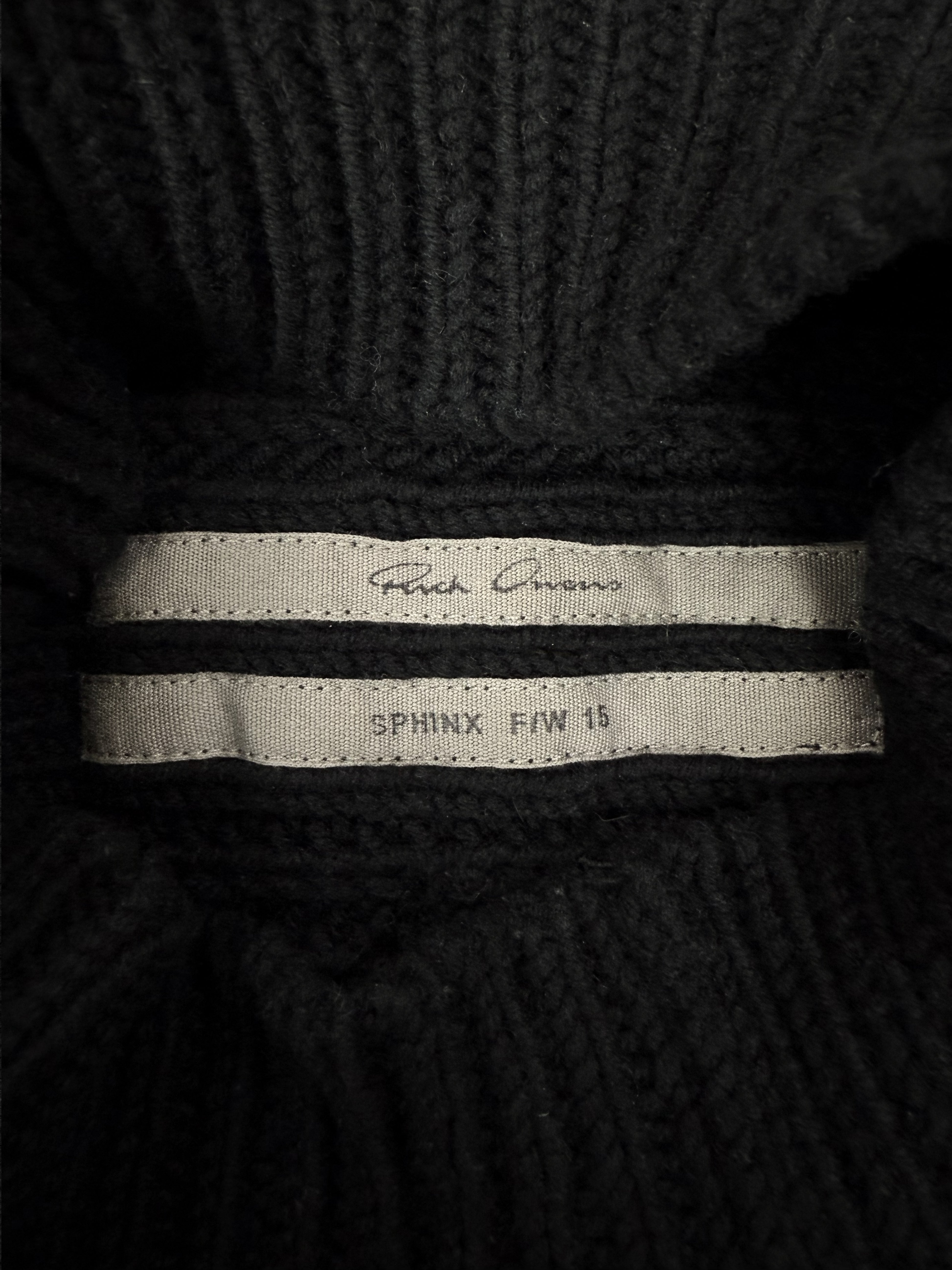 AW15 Rick Owens ‘Sphinx’ Black Heavyweight Knitted Seeater