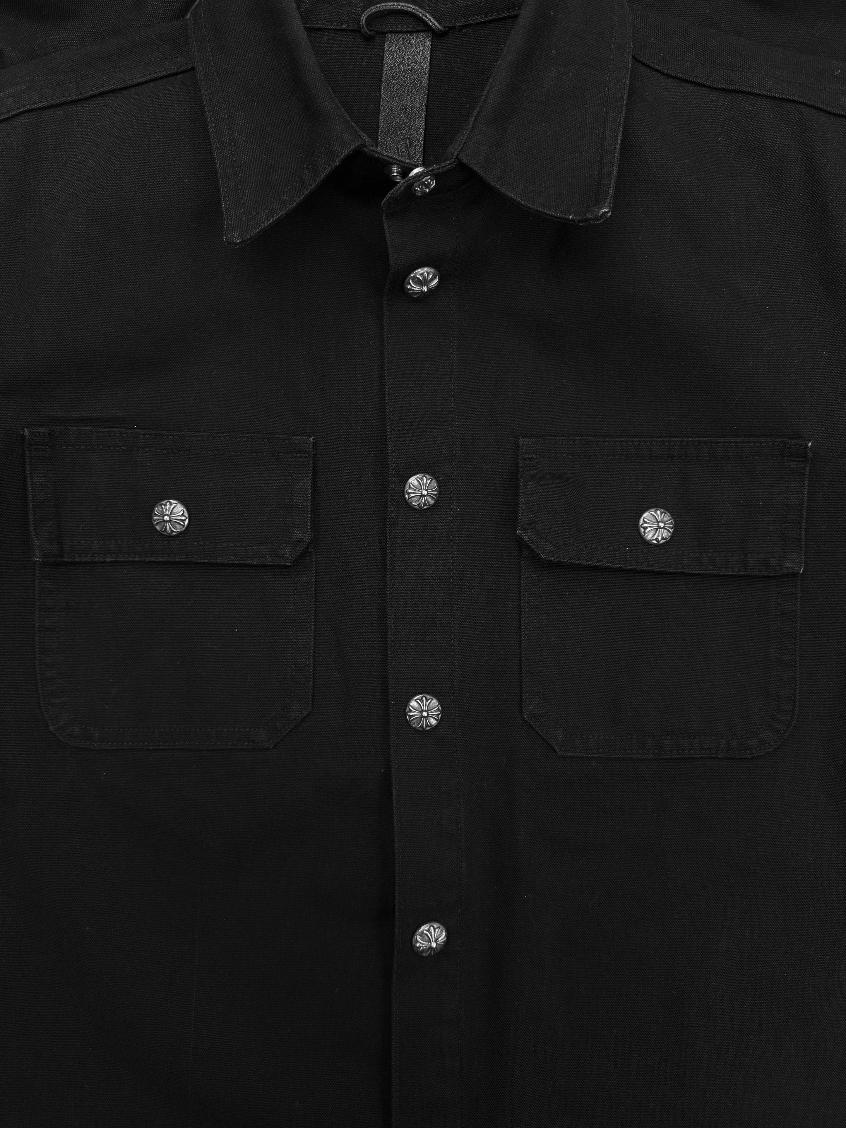 Chrome Hearts Canvas Plus Button Black Work Dog Shirt Jacket