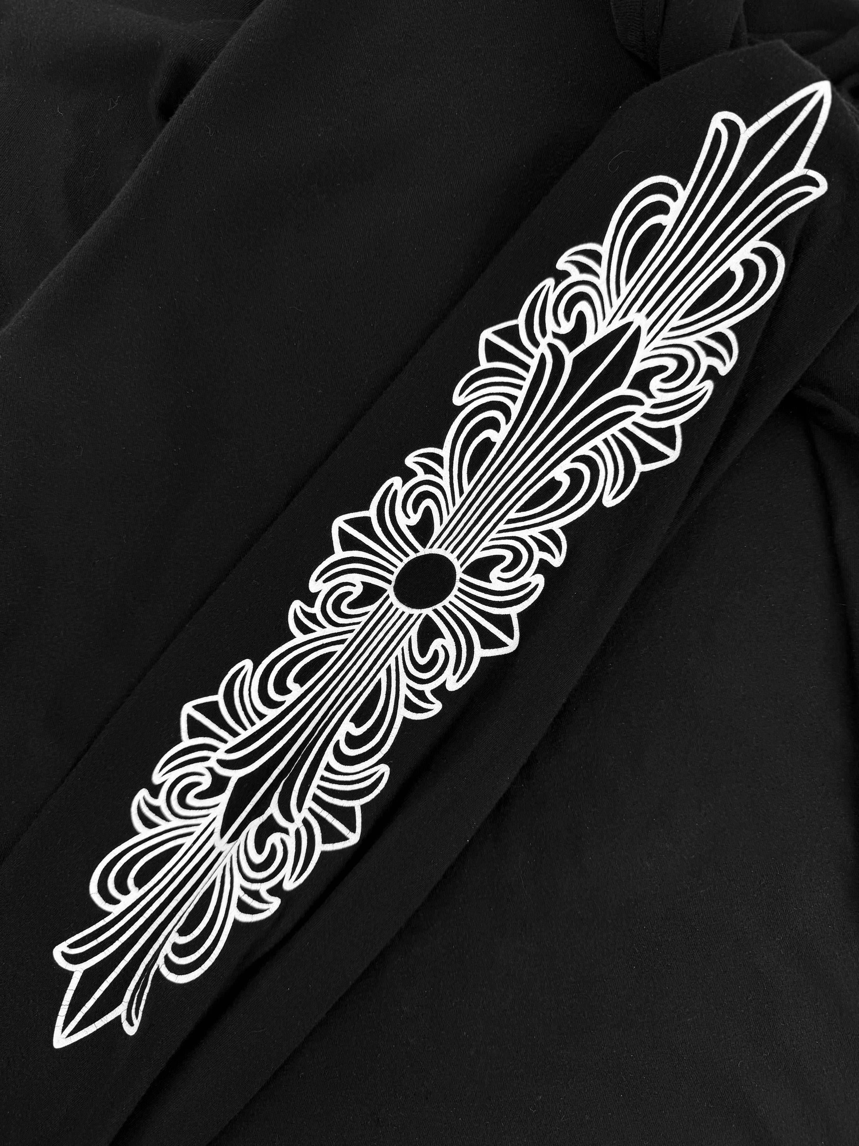 Chrome Hearts Horse Shoe Floral Black Long Sleeve Shirt