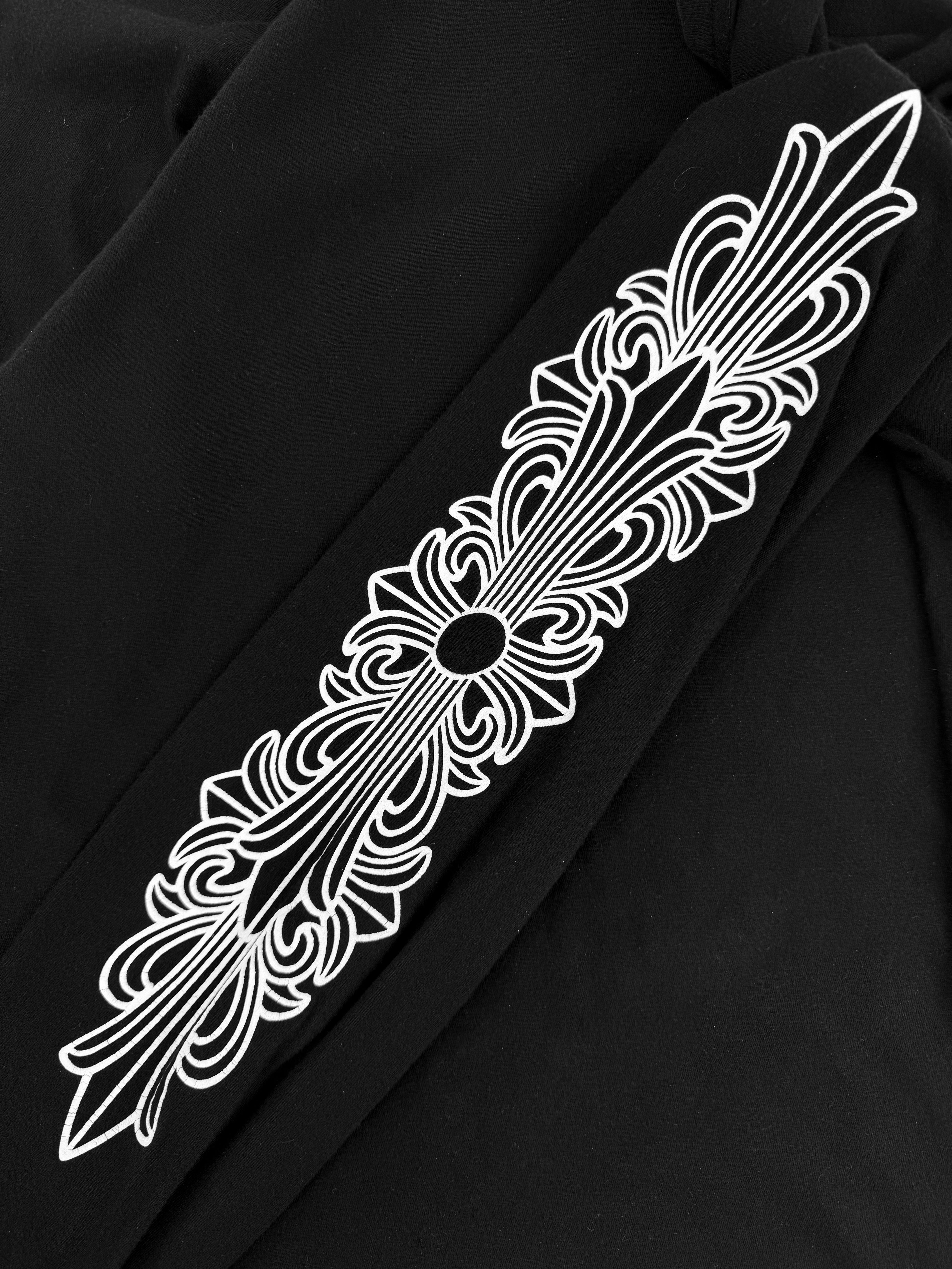 Chrome Hearts Horse Shoe Floral Black Long Sleeve Shirt