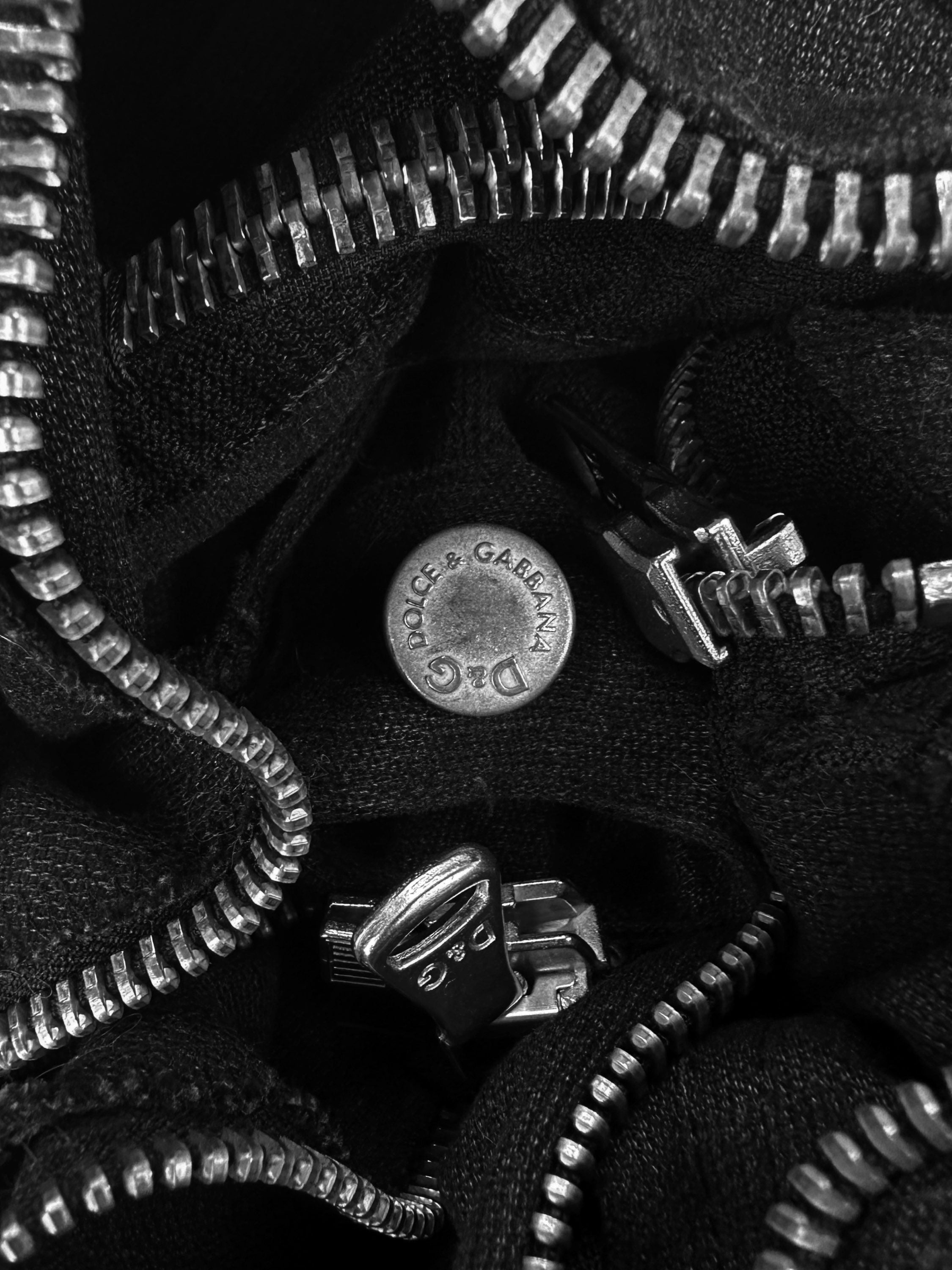 AW03 Dolce &amp; Gabbana ‘Spiral’ Zip Black Tornado Denim