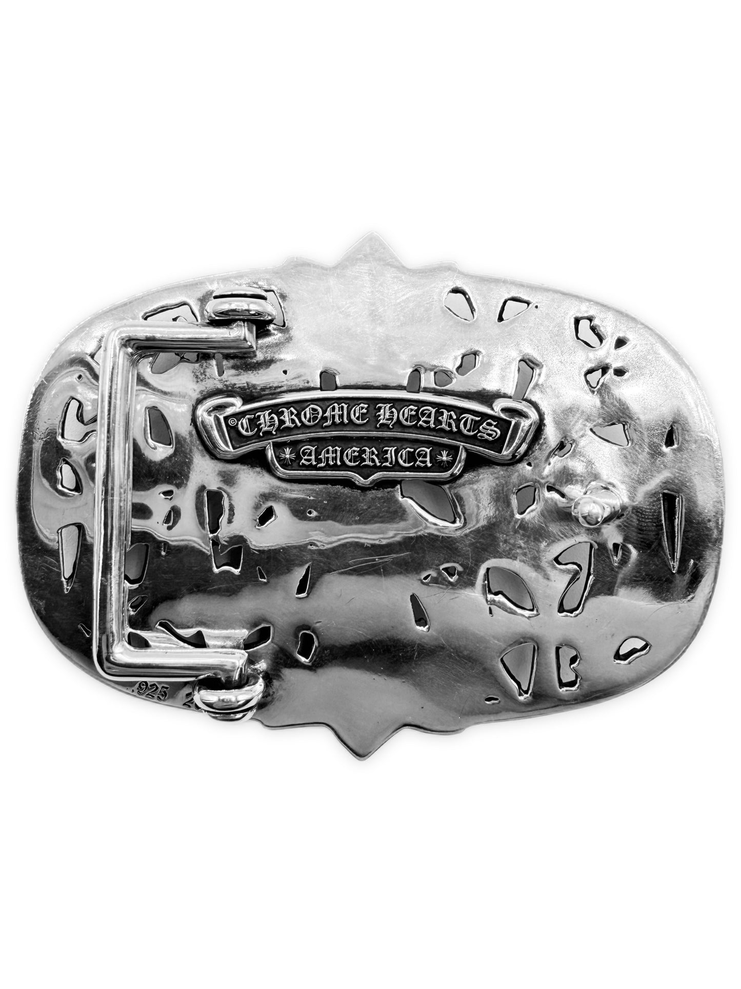 Chrome Hearts Cemetery Cross .925 Silver Belt Buckle