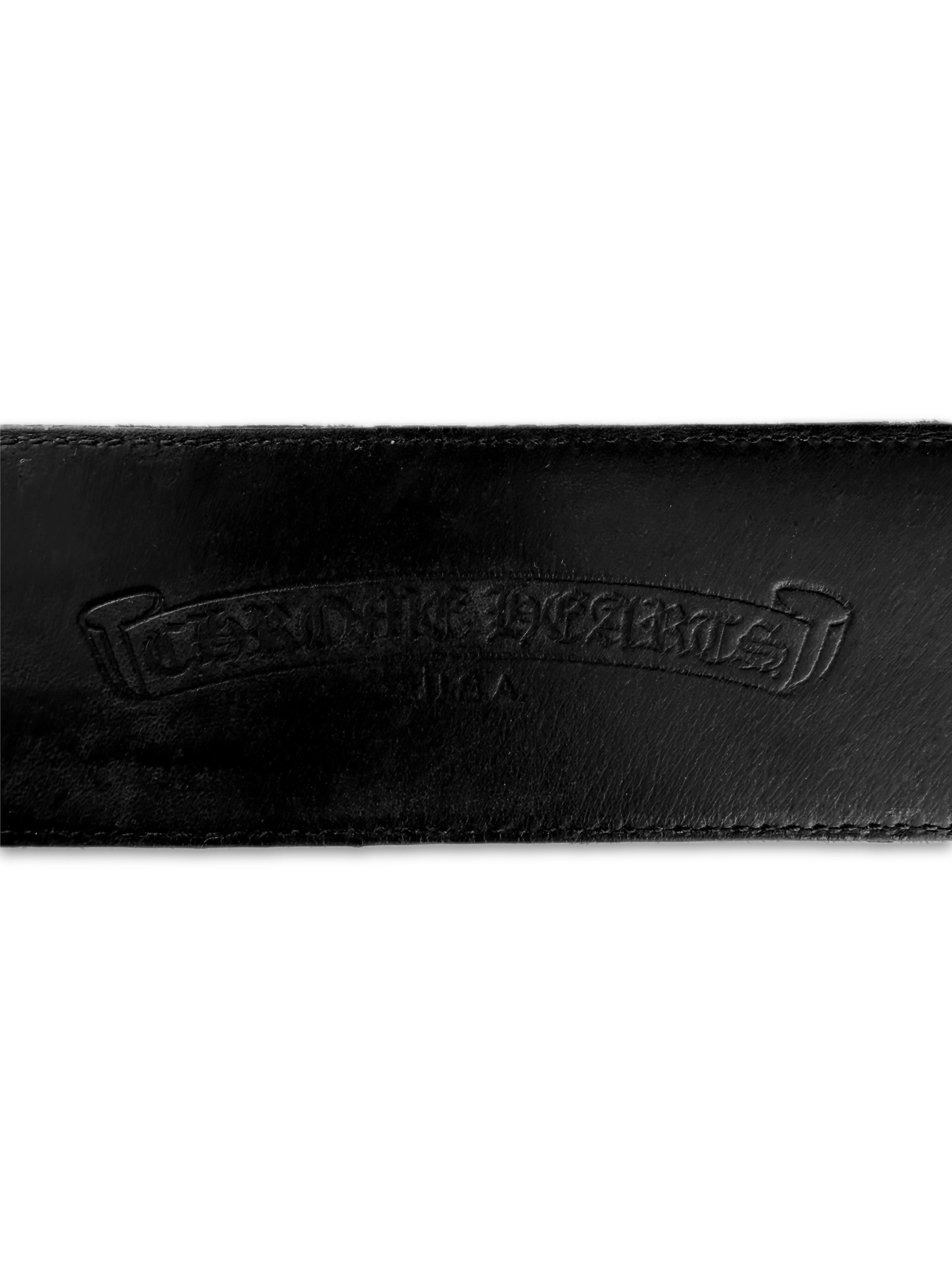 Chrome Hearts Double Roller Studded Eyelet .925 Silver Leather Belt