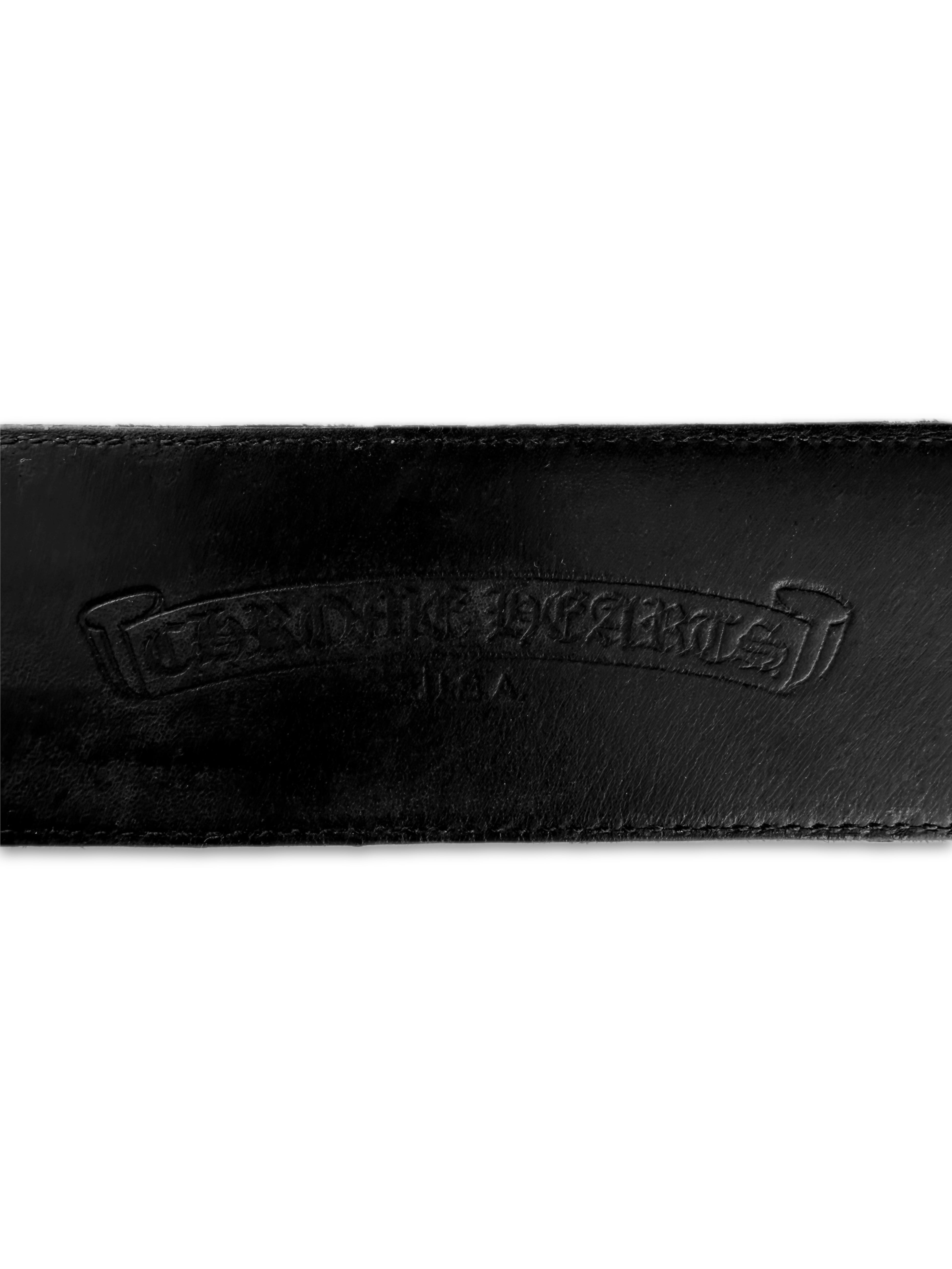 Chrome Hearts Double Roller Studded Eyelet .925 Silver Leather Belt