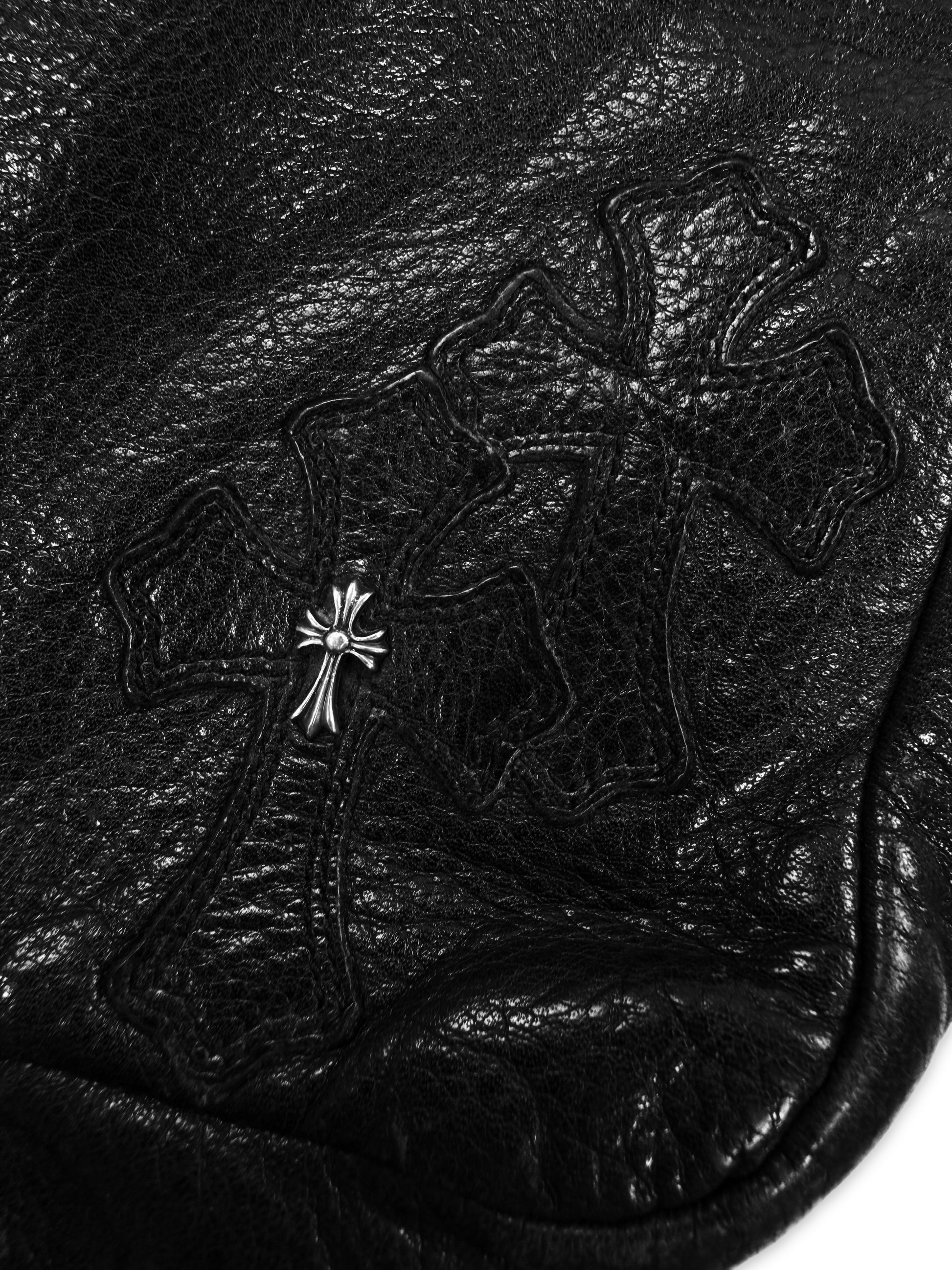 Chrome Hearts Baby Fat Cross Patch Leather Crossbody Bag