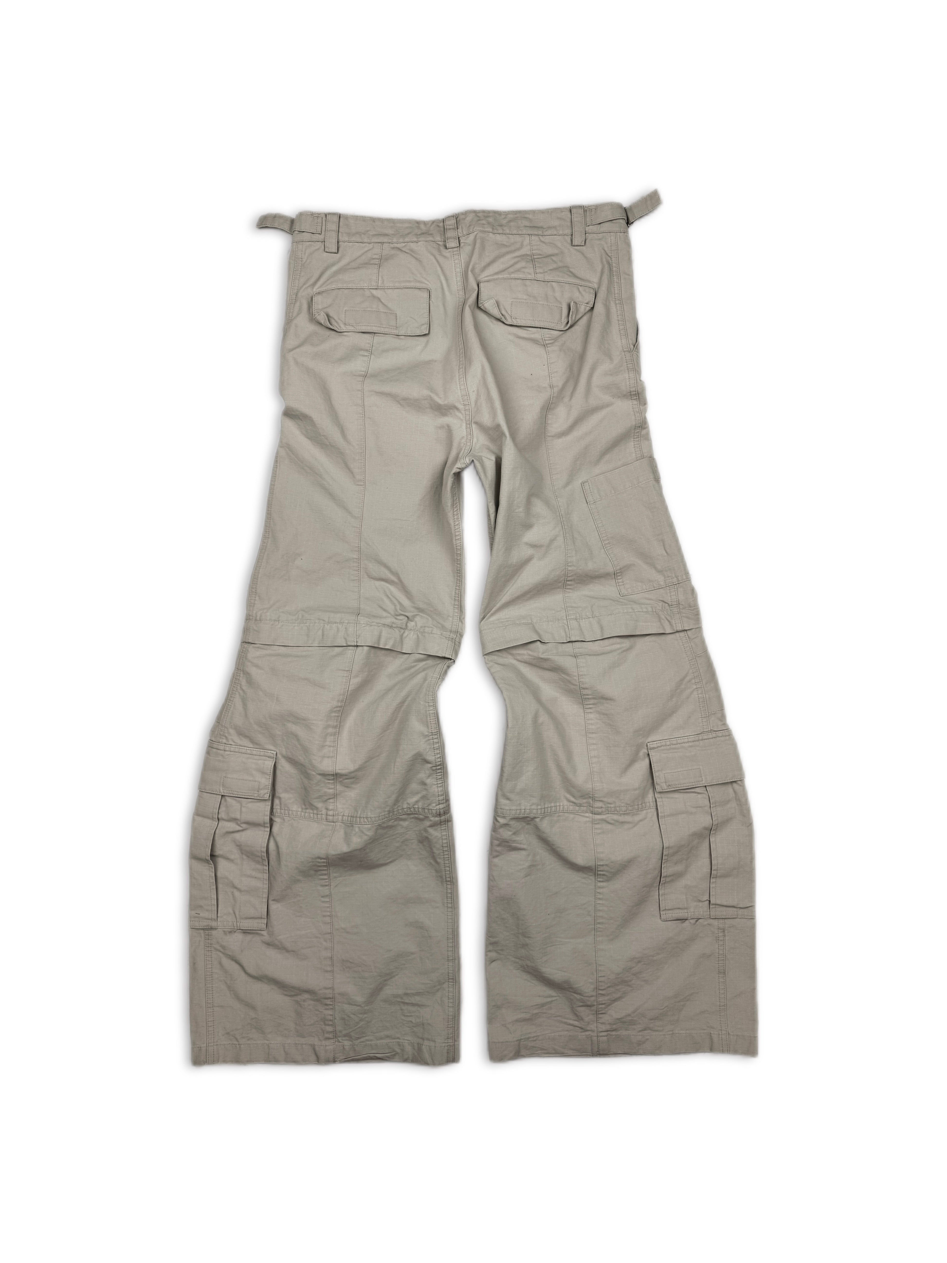 AW23 Balenciaga Flared Beige Multi Pocket Cargo Pants