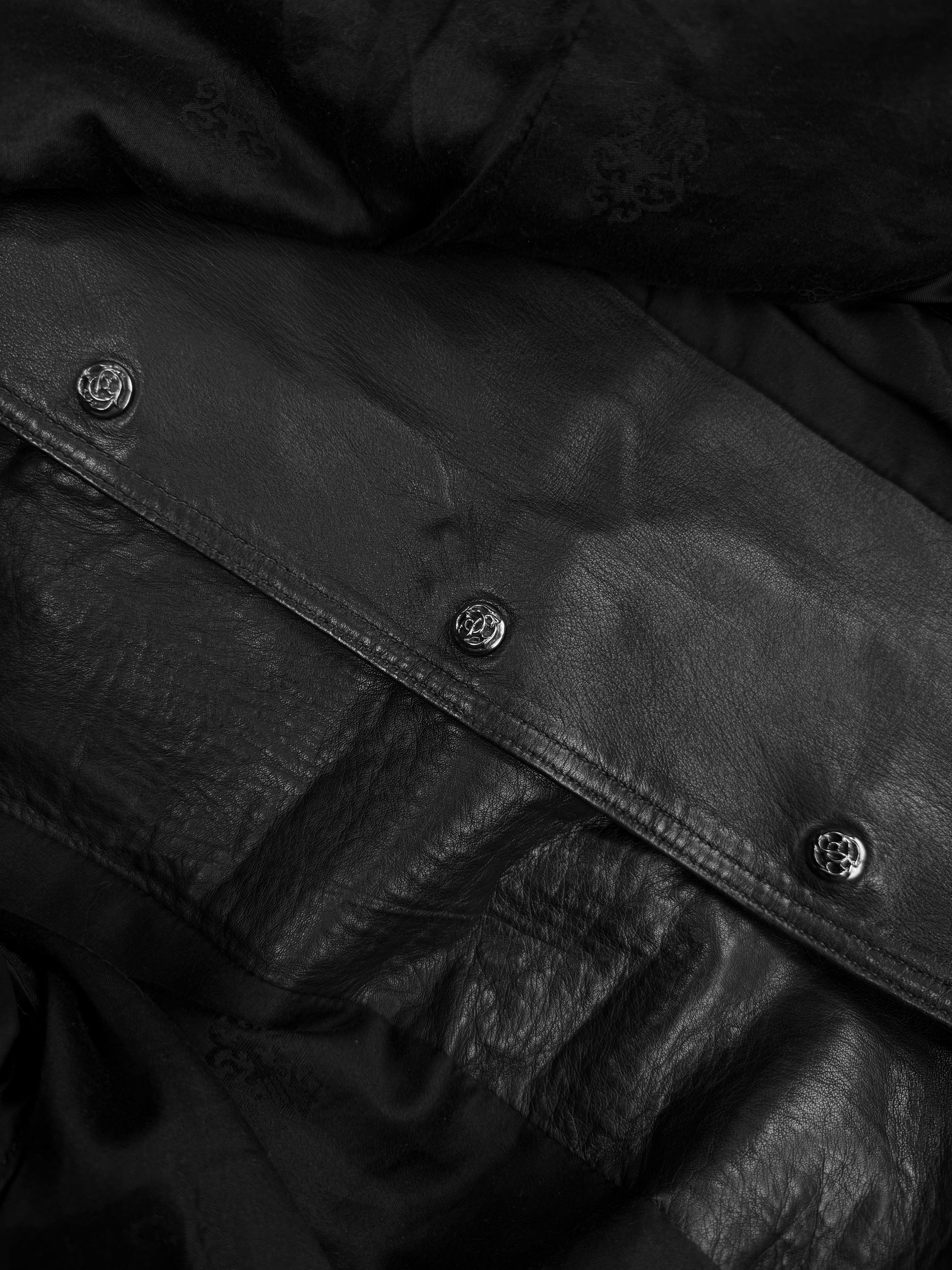 Chrome Hearts 8 Cross Patch Black Multi Pocket Leather Trench Coat 🕷️