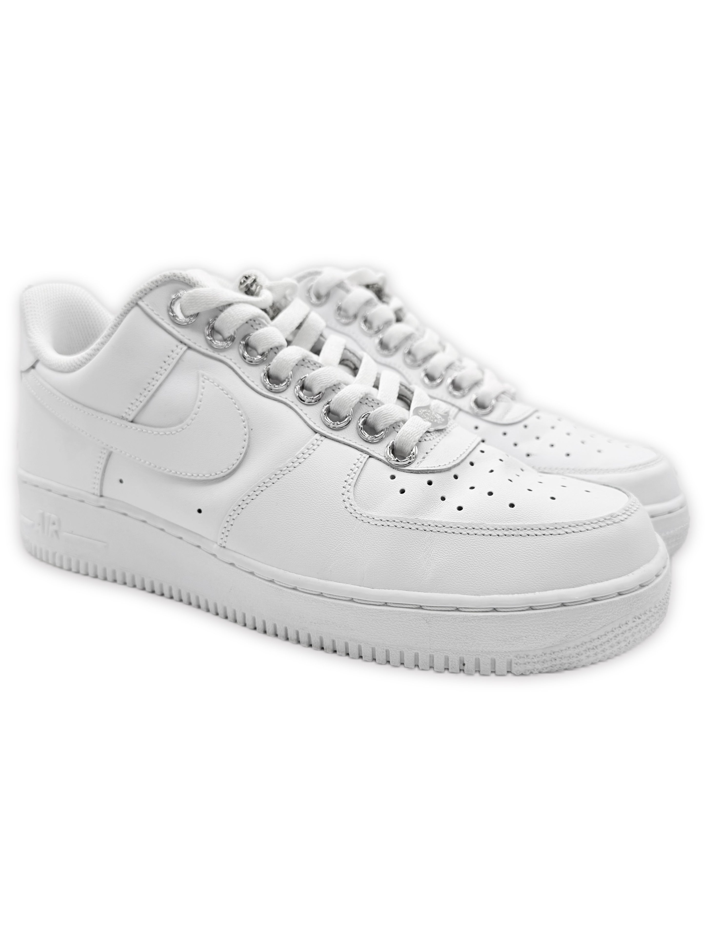 Chrome Hearts x Nike Air Force 1 White .925 Silver Dagger Sneakers