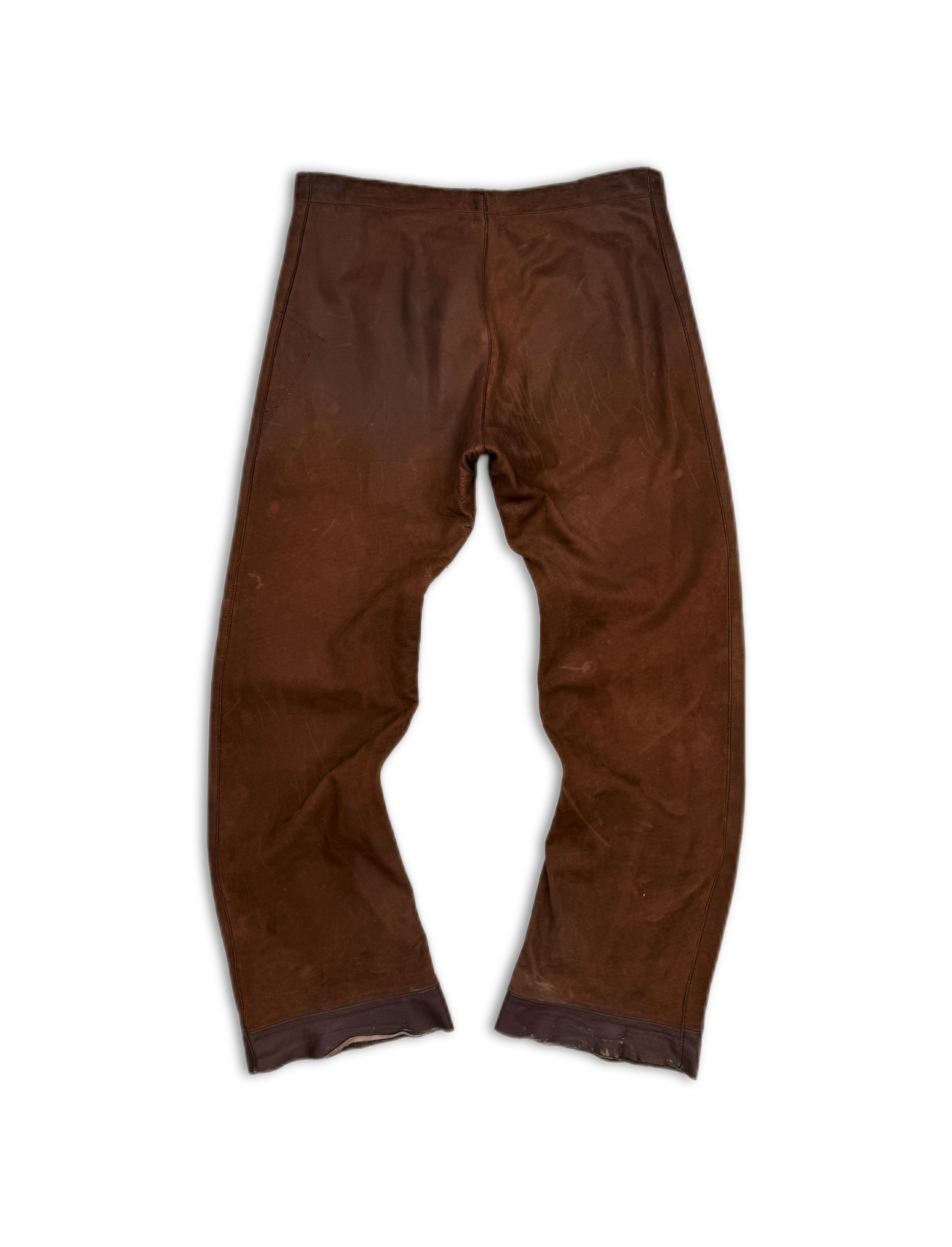 AW01 Maison Margiela ‘Anatomical’ Raw Cowhide Leather Pants