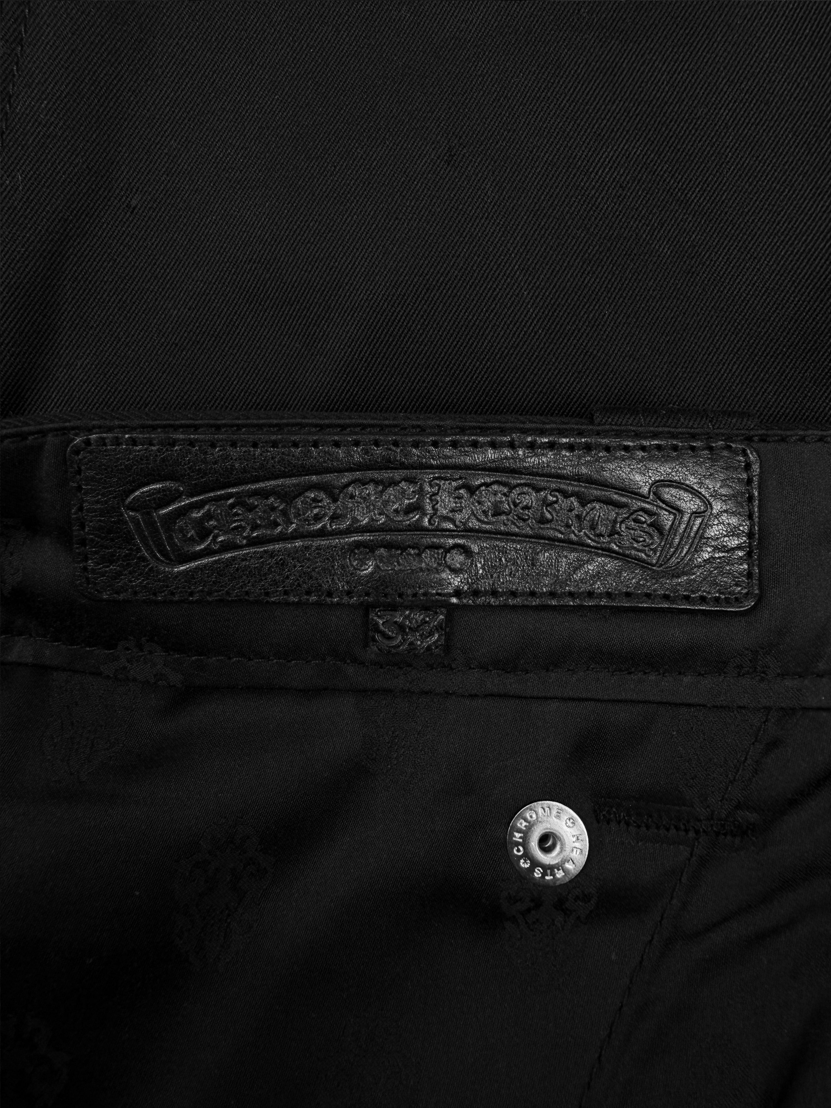 Chrome Hearts Double Knee Carpenter Denim Black Shorts