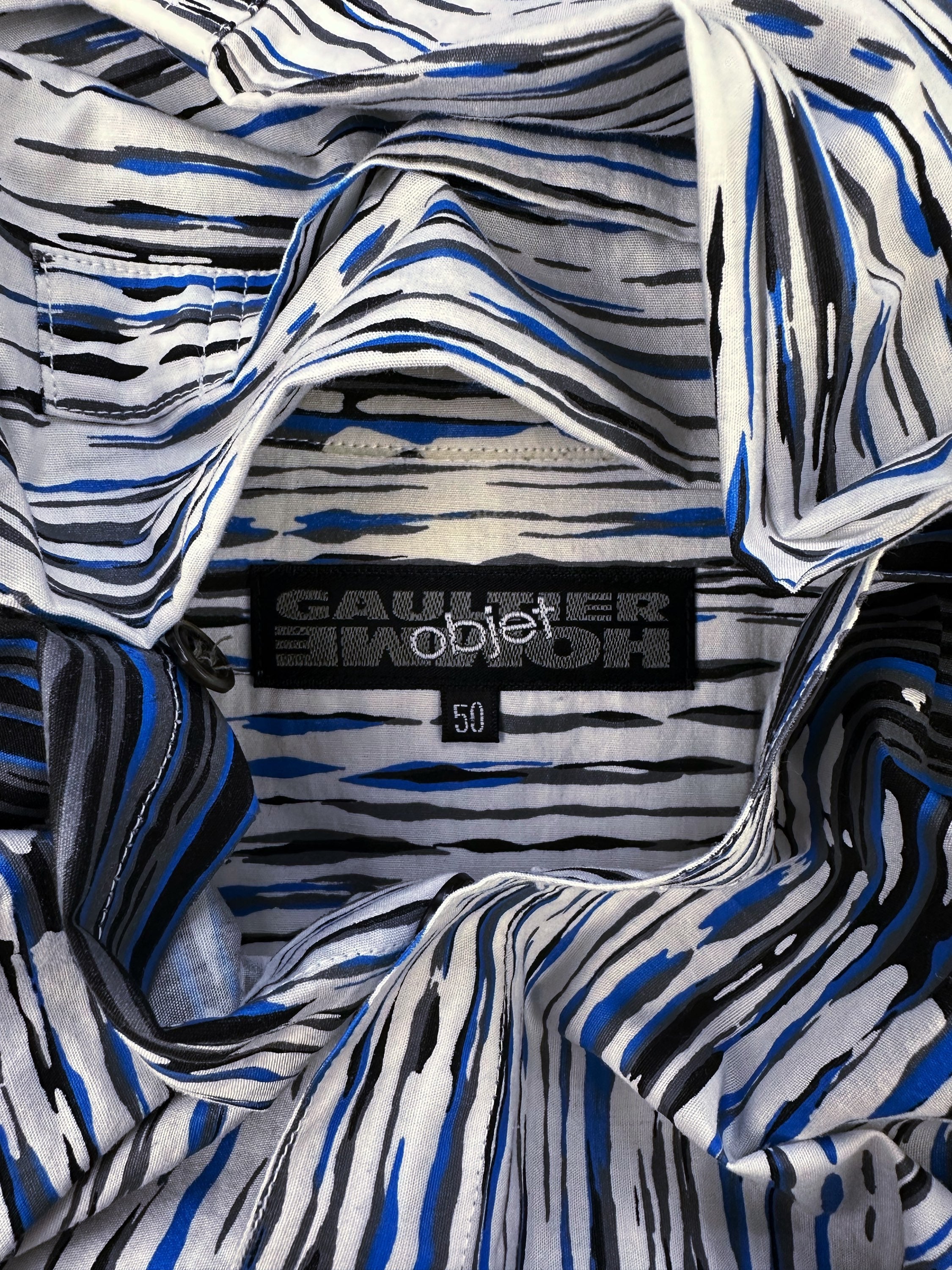 00s Jean Paul Gaultier ‘Painted’ Pinstripe Long Sleeve Shirt