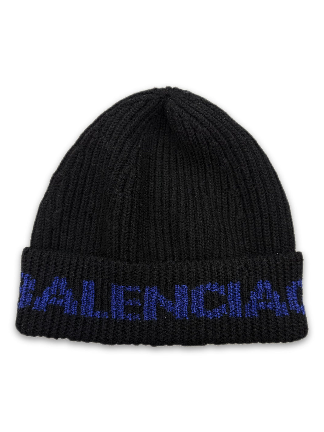 Balenciaga Spell Out Logo Black Knitted Beanie