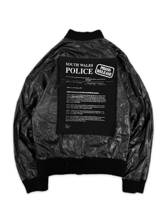 AW01 Raf Simons Riot Riot Riot ‘South Wales Police’ Black Bomber Jacket