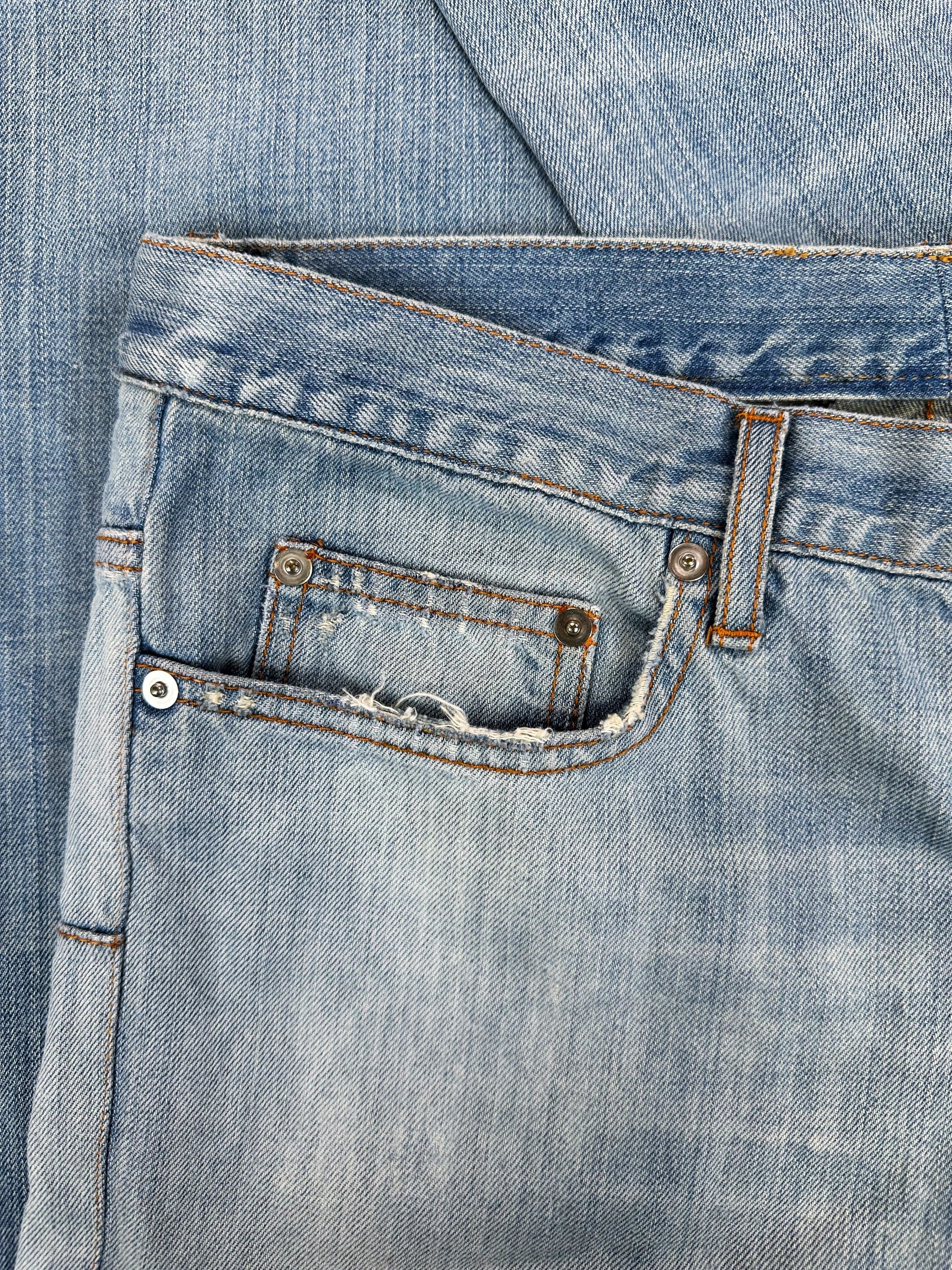 Dior by Hedi Slimane Distressed Blue Wash Denim