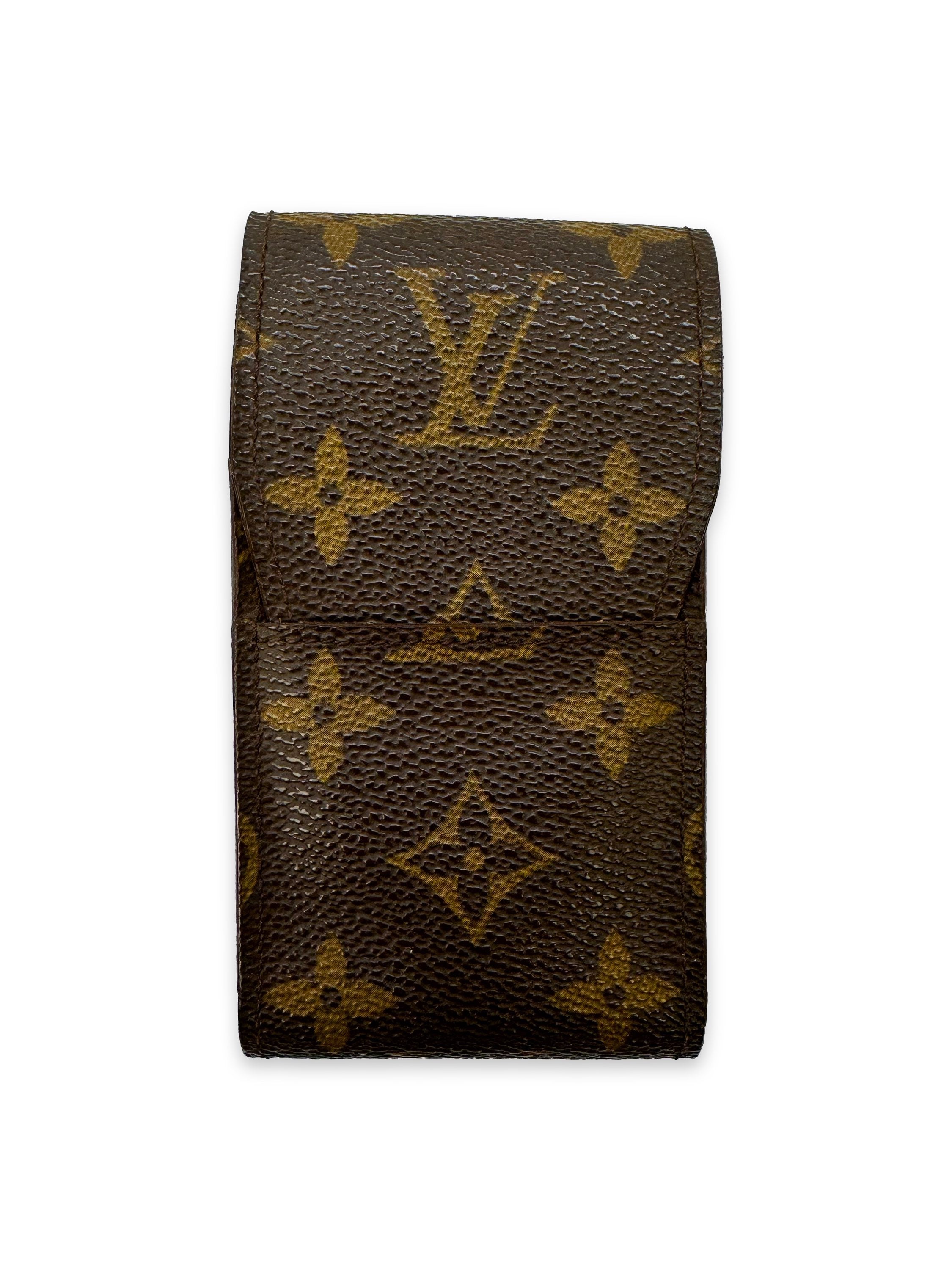 90s Louis Vuitton Brown LV Monogram Cigarette Holder