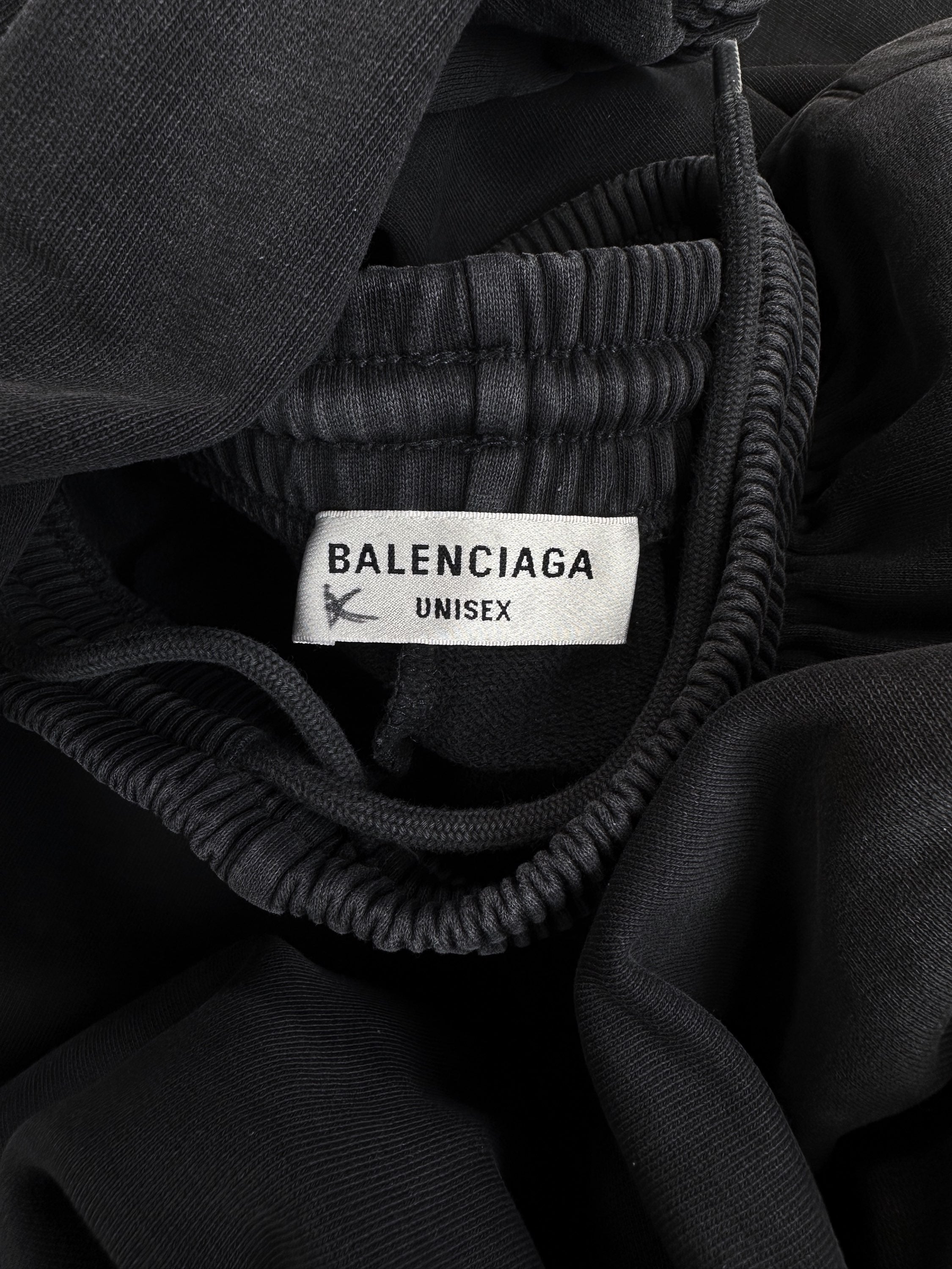 AW21 Balenciaga BB Sporty Logo Washed Cuffed Sweatpants