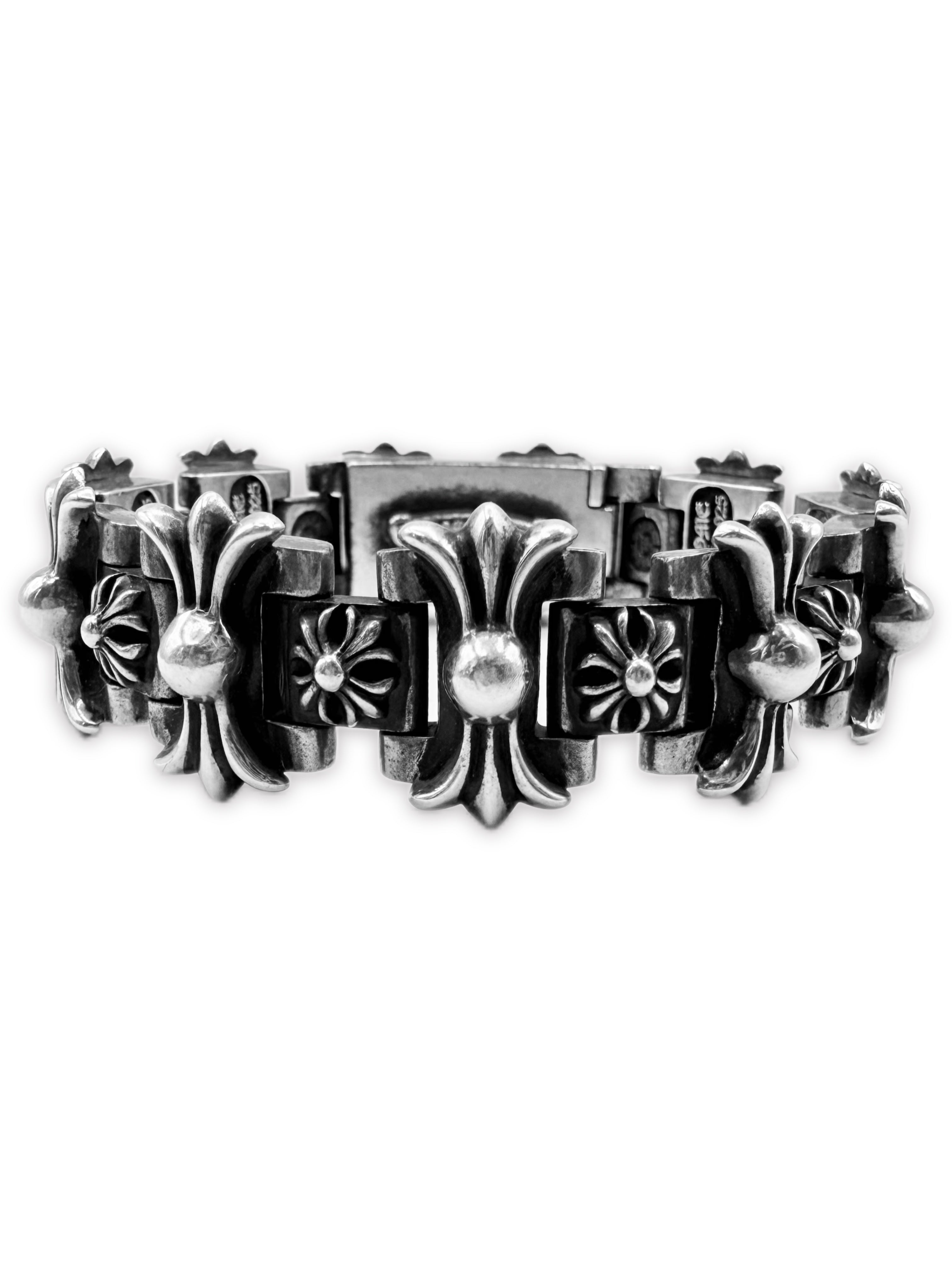 Chrome Hearts ‘H Link’ .925 Silver Fleur Plus Bracelet