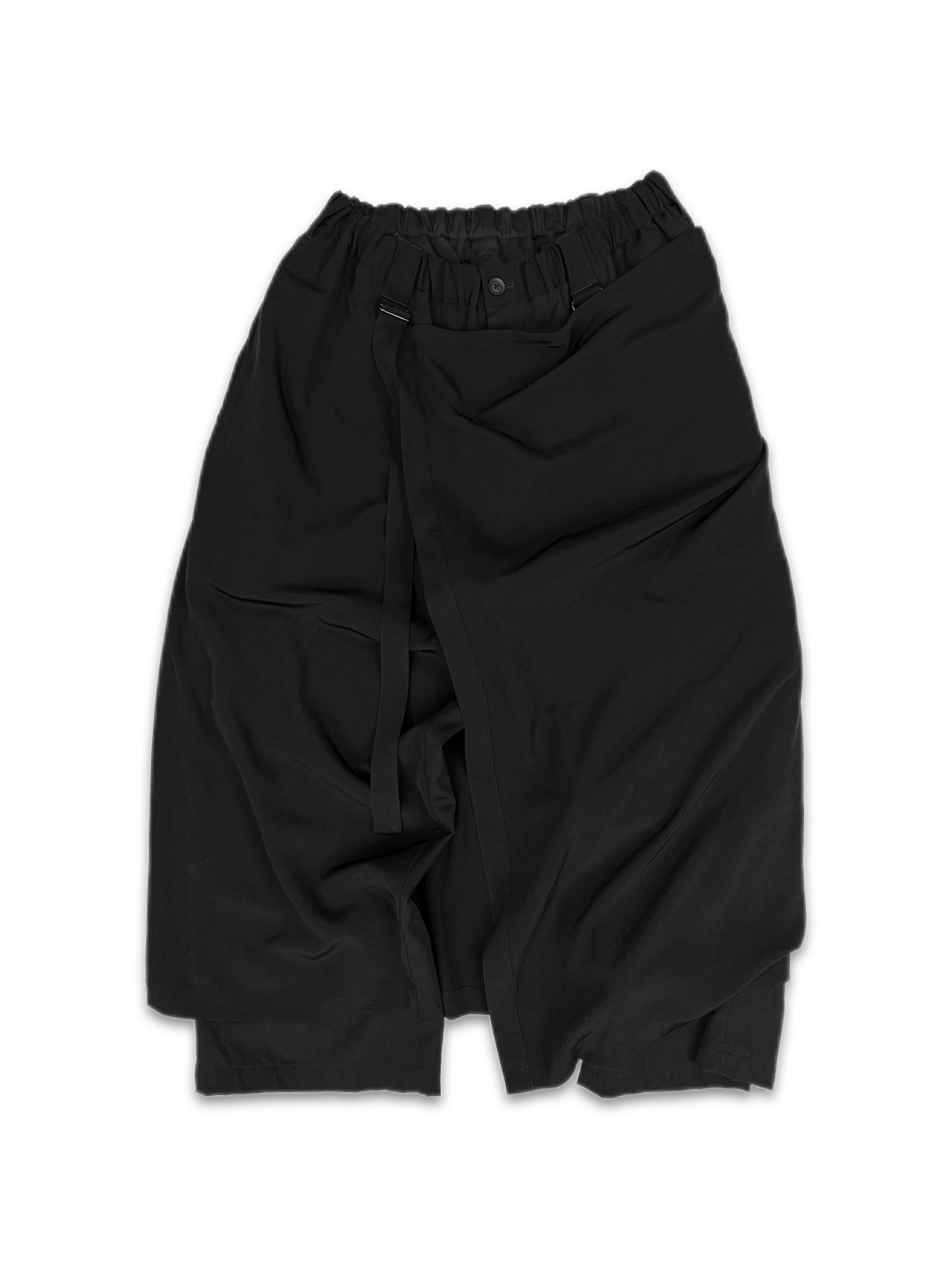 Yohji Yamamoto Pour Homme Skirted Black 3/4 Length Shorts