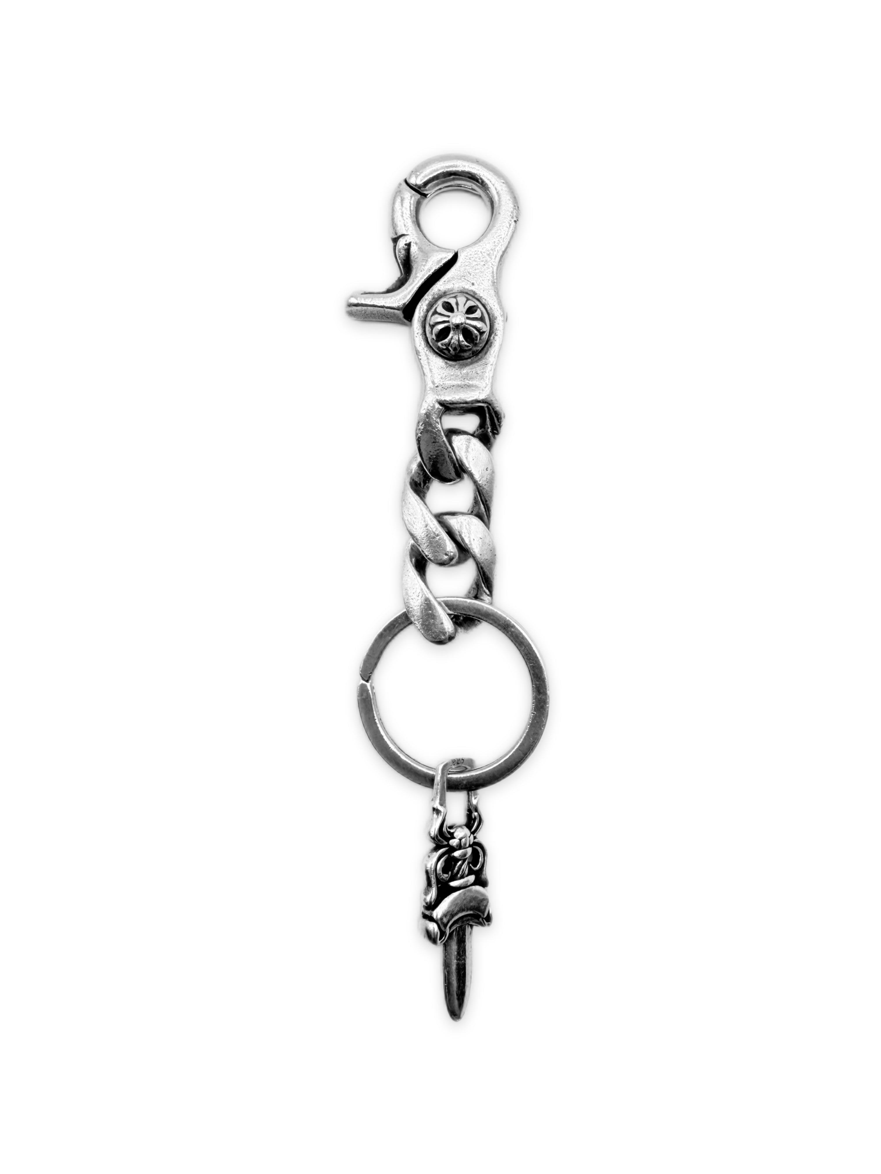 Chrome Hearts Cuban Link Dagger Lobster Clasp Keychain