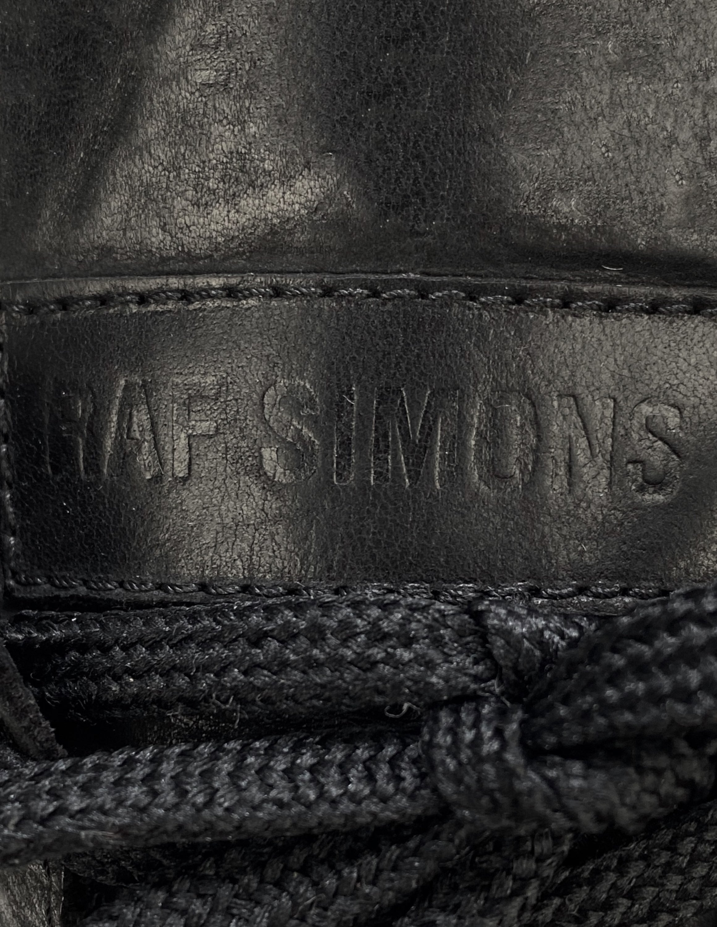 Raf Simons Leather Bondage Strap Belted Black Sneakers