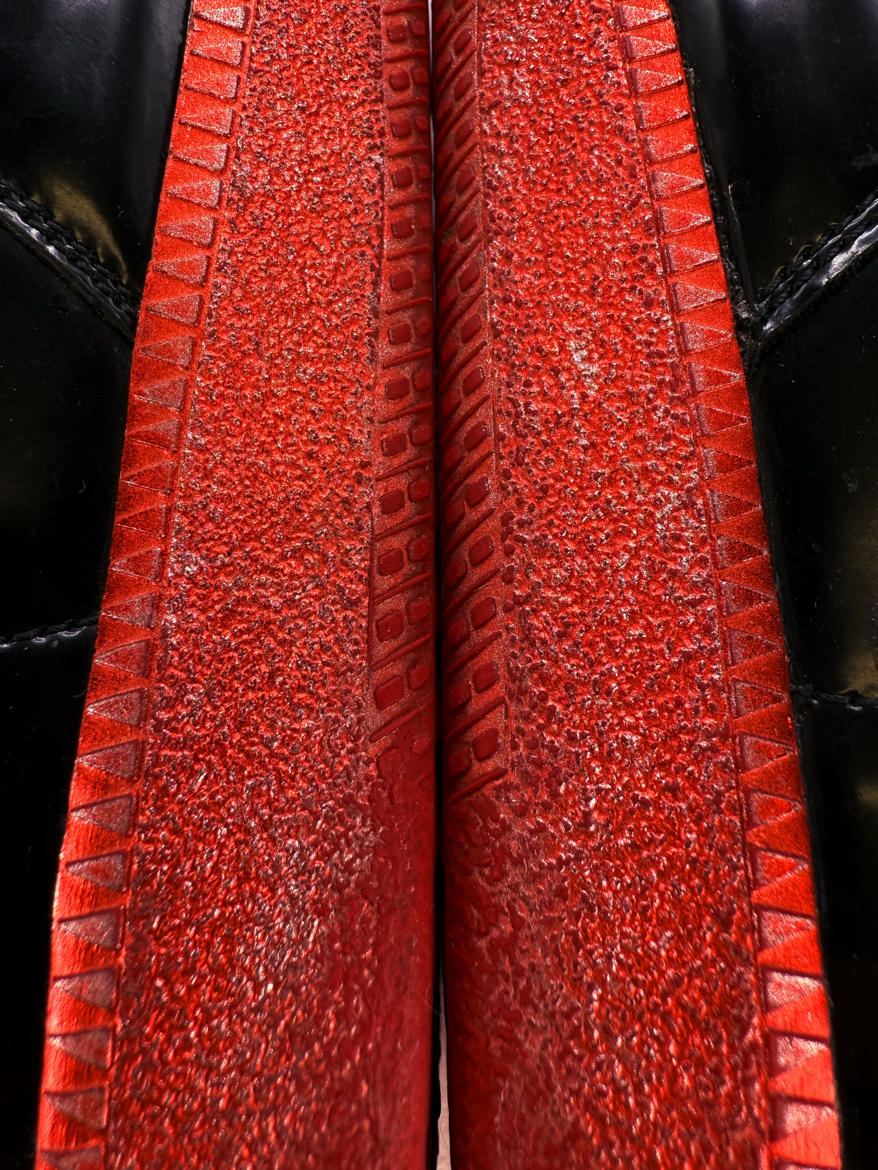Maison Margiela ‘GAT’ Red Paint Sole Patent Leather Sneakers