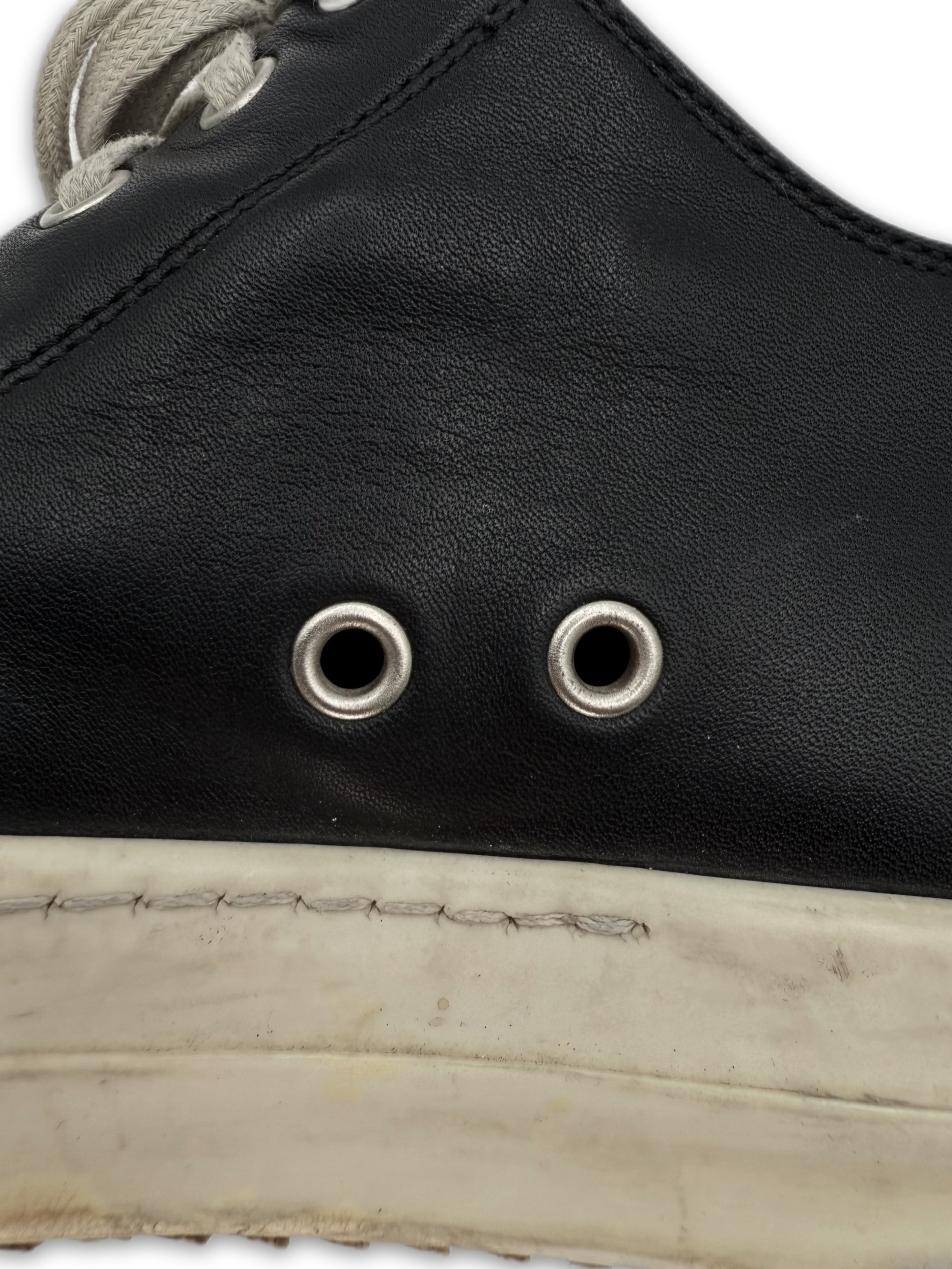 Rick Owens ‘Ramone’ Low-top Black Leather Sneakers