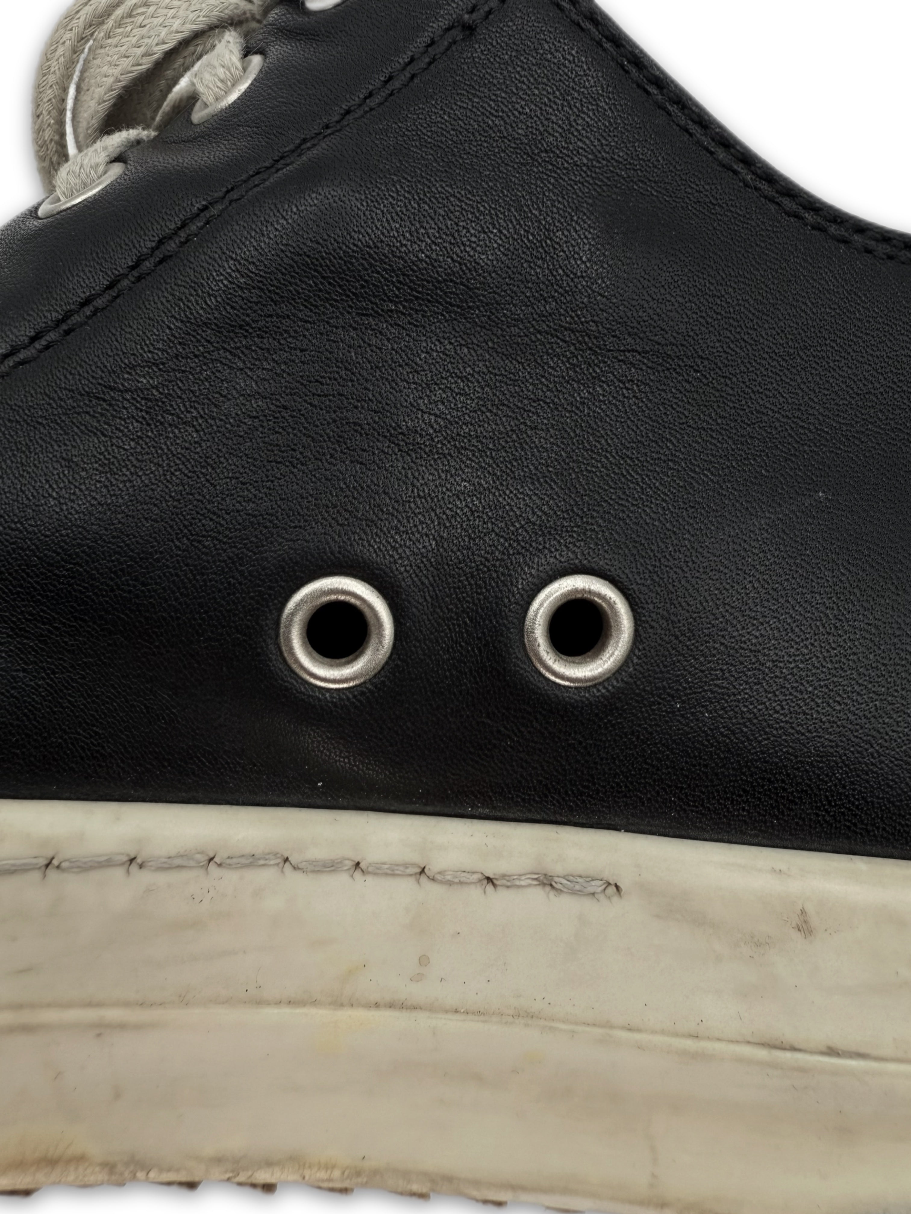 Rick Owens ‘Ramone’ Low-top Black Leather Sneakers