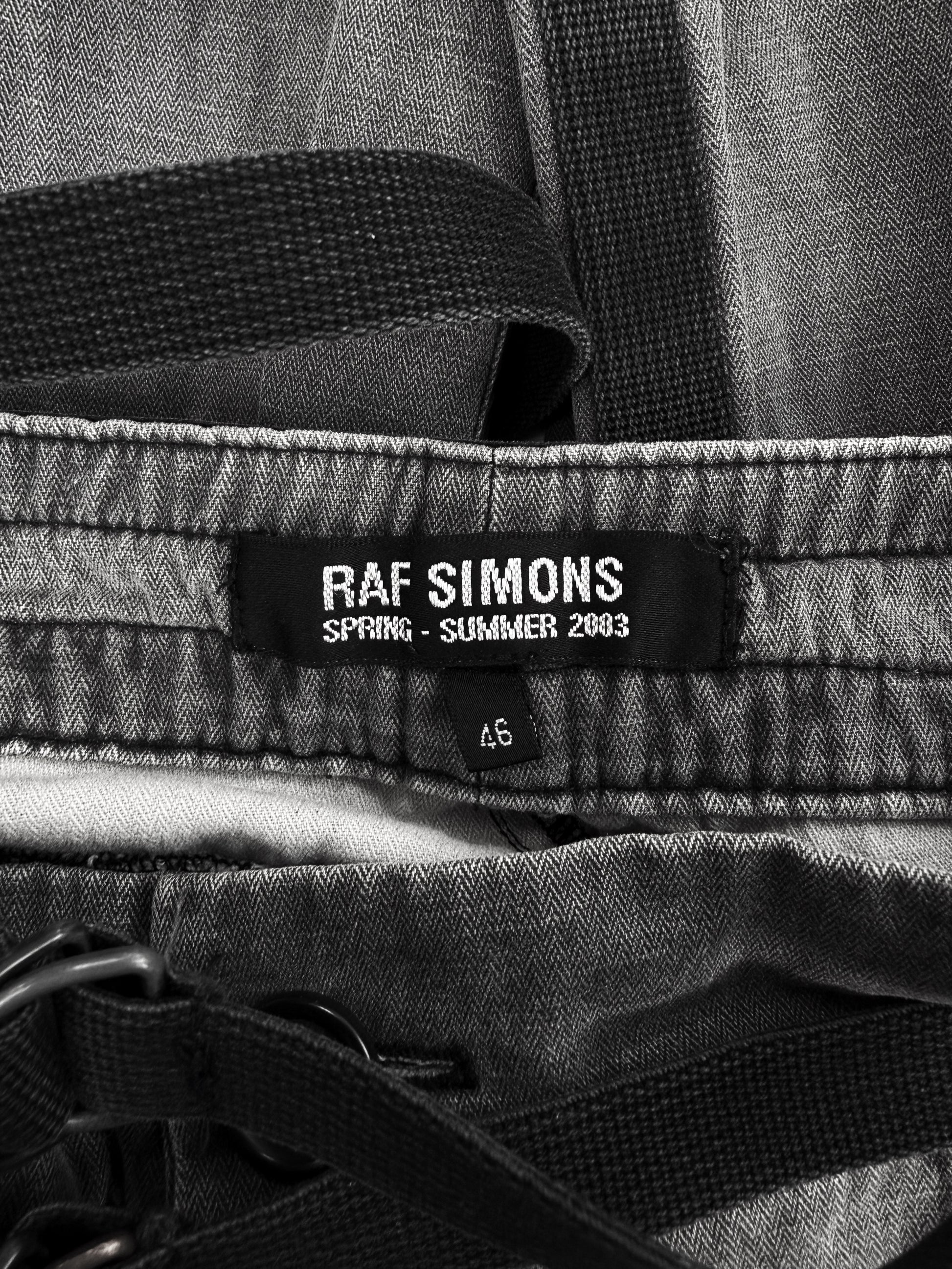 SS03 Raf Simons ‘Consumed’ Bondage Strap Grey D-Ring Pants