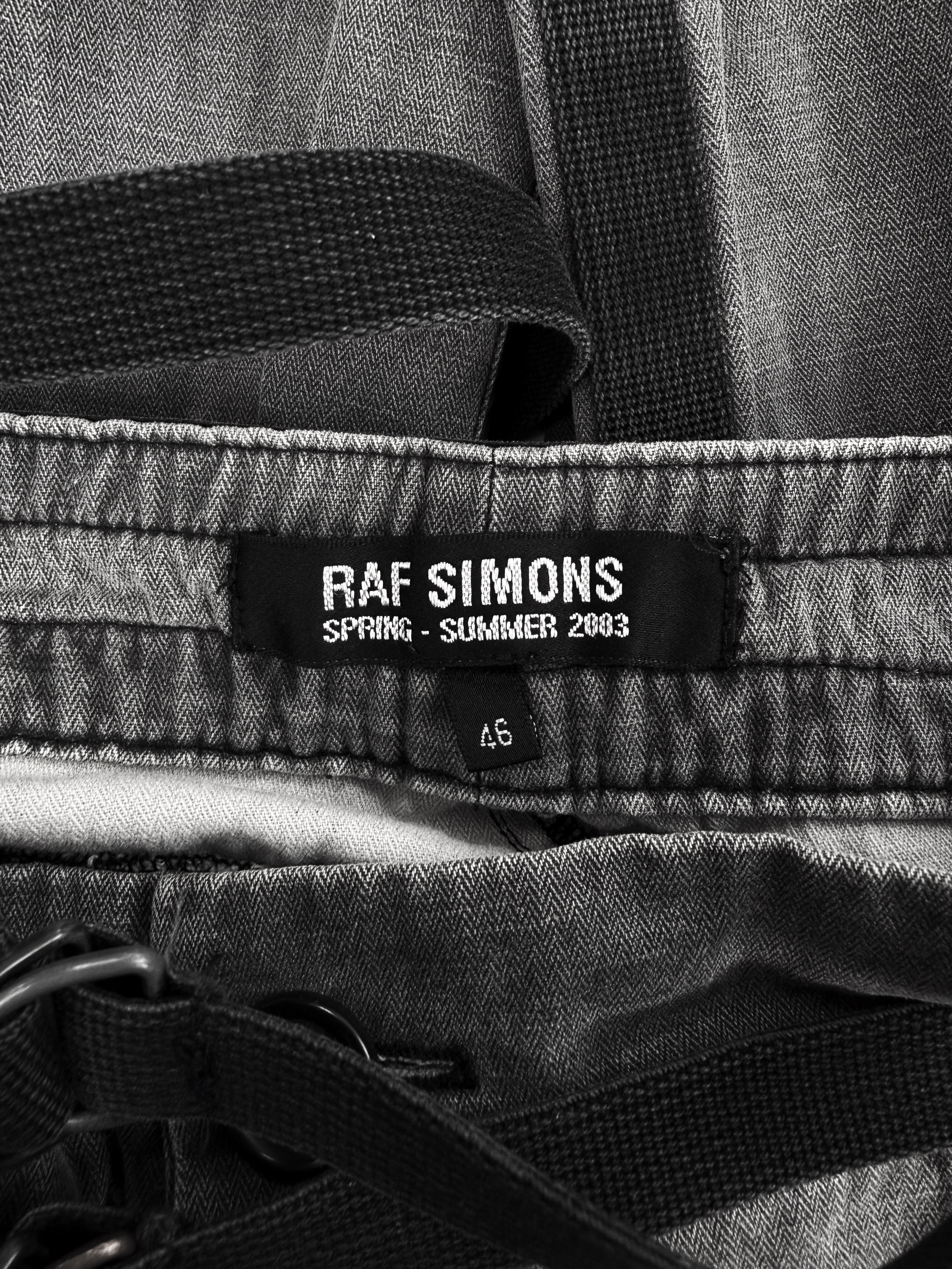 SS03 Raf Simons ‘Consumed’ Bondage Strap Grey D-Ring Pants