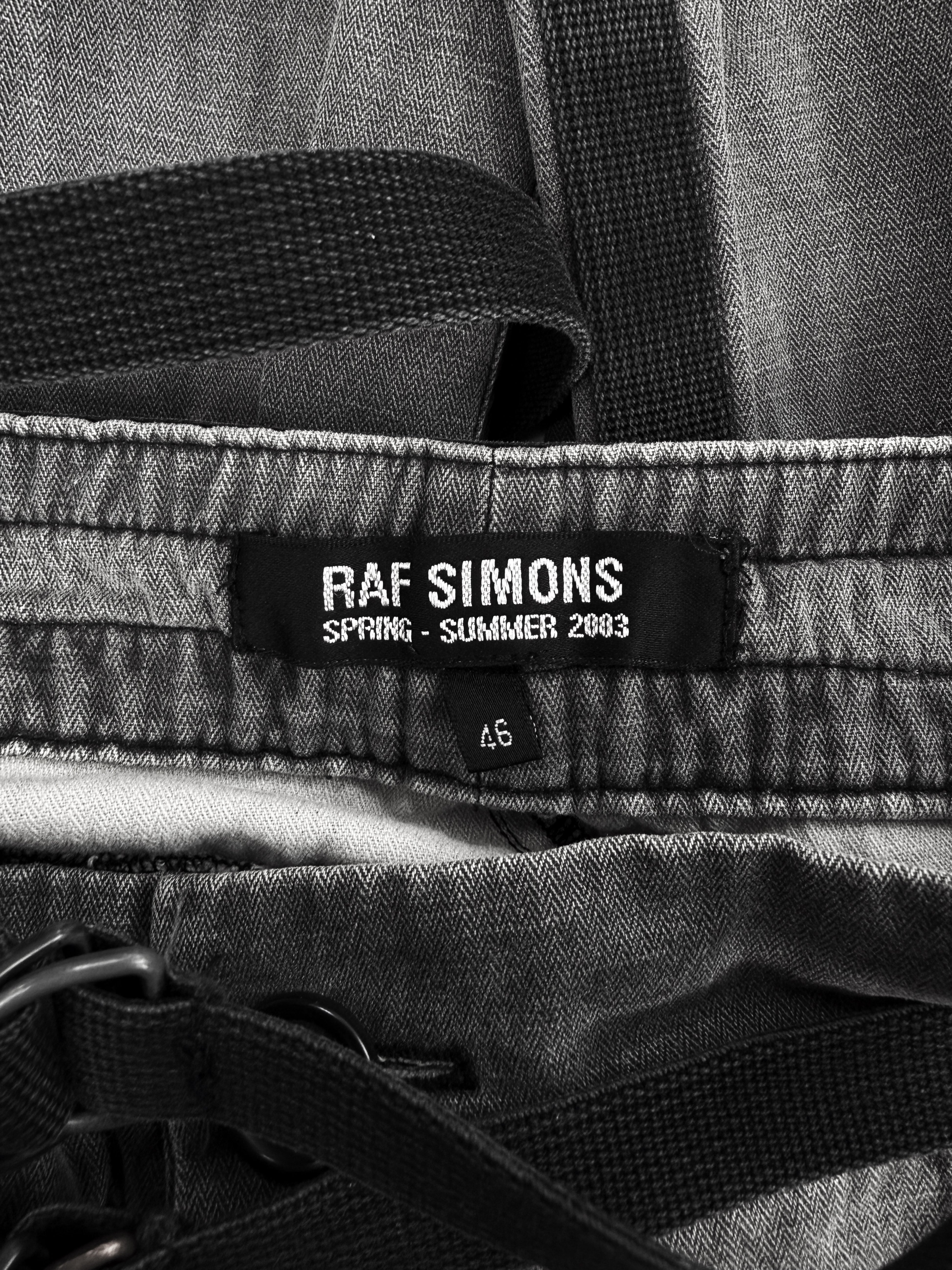 SS03 Raf Simons ‘Consumed’ Bondage Strap Grey D-Ring Pants