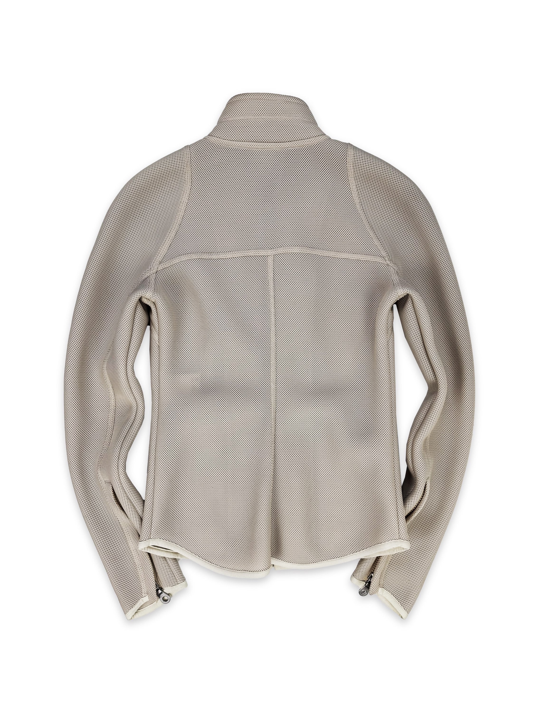 SS03 Chanel Identification ‘Sport’ Beige Logo Full-zip Mesh Jacket