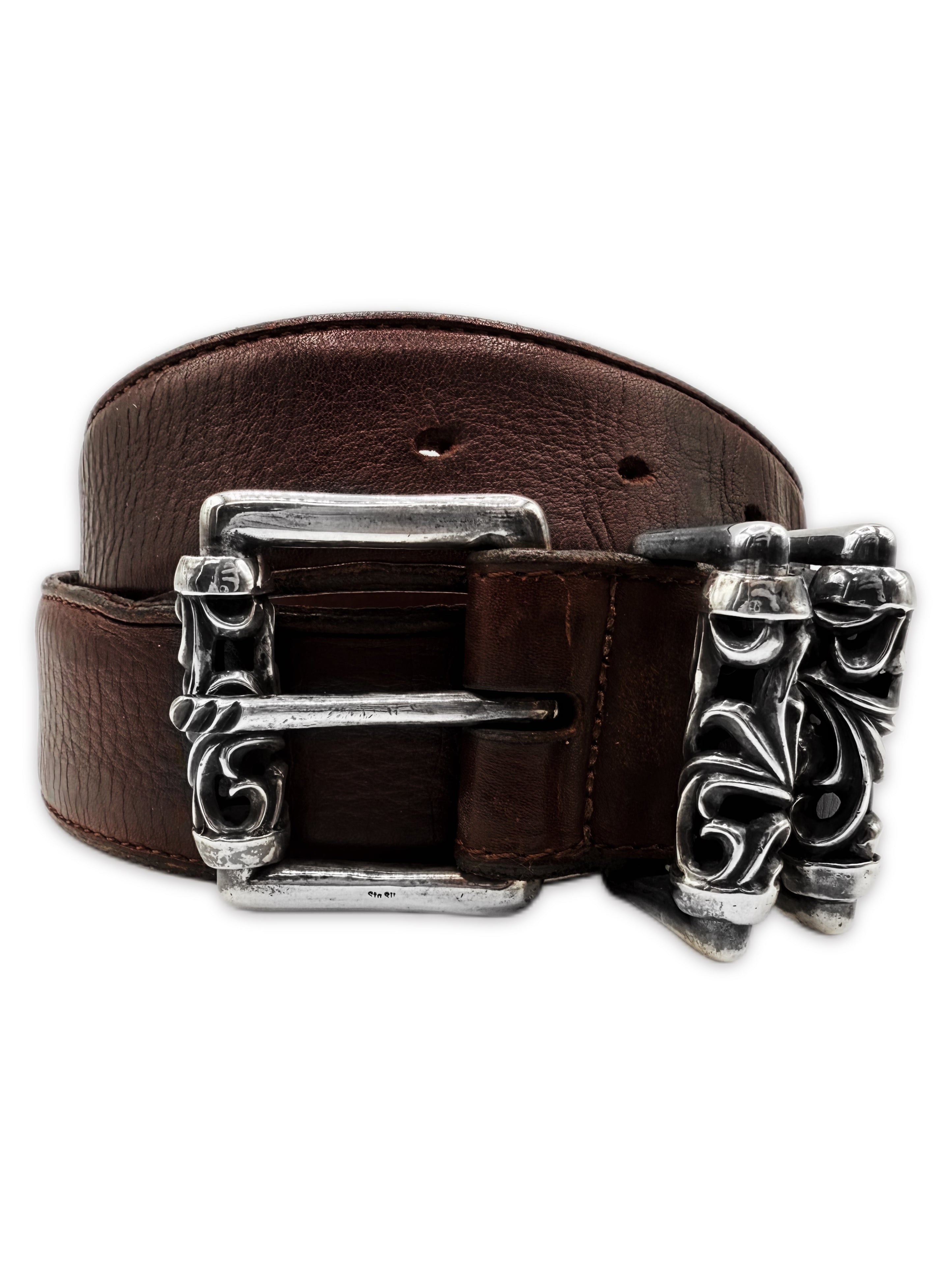 Chrome Hearts Brown Double .925 Silver Roller Belt
