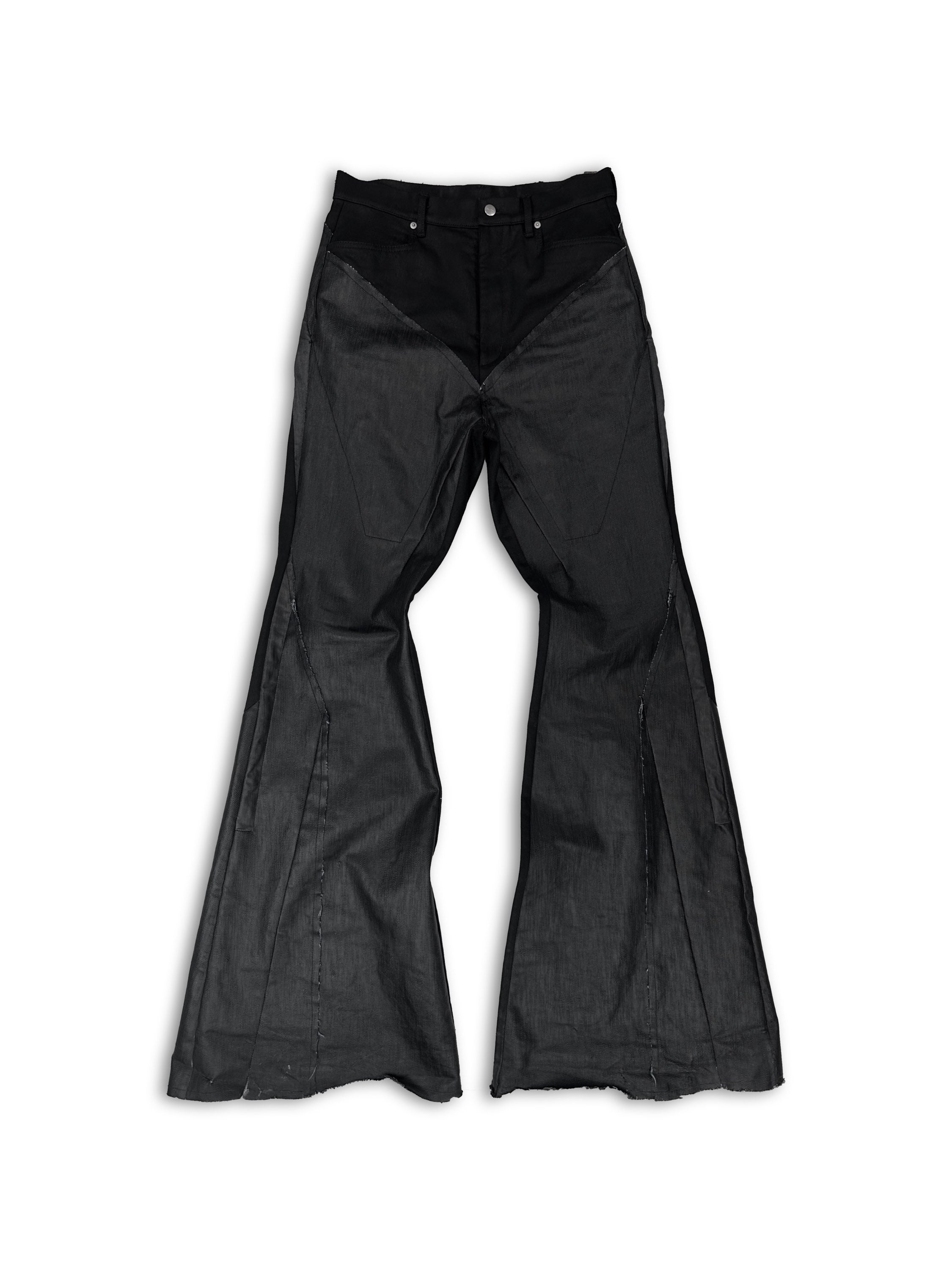 SS23 Rick Owens ‘EDFU’ Flared Bolan Slivered Patchwork Denim