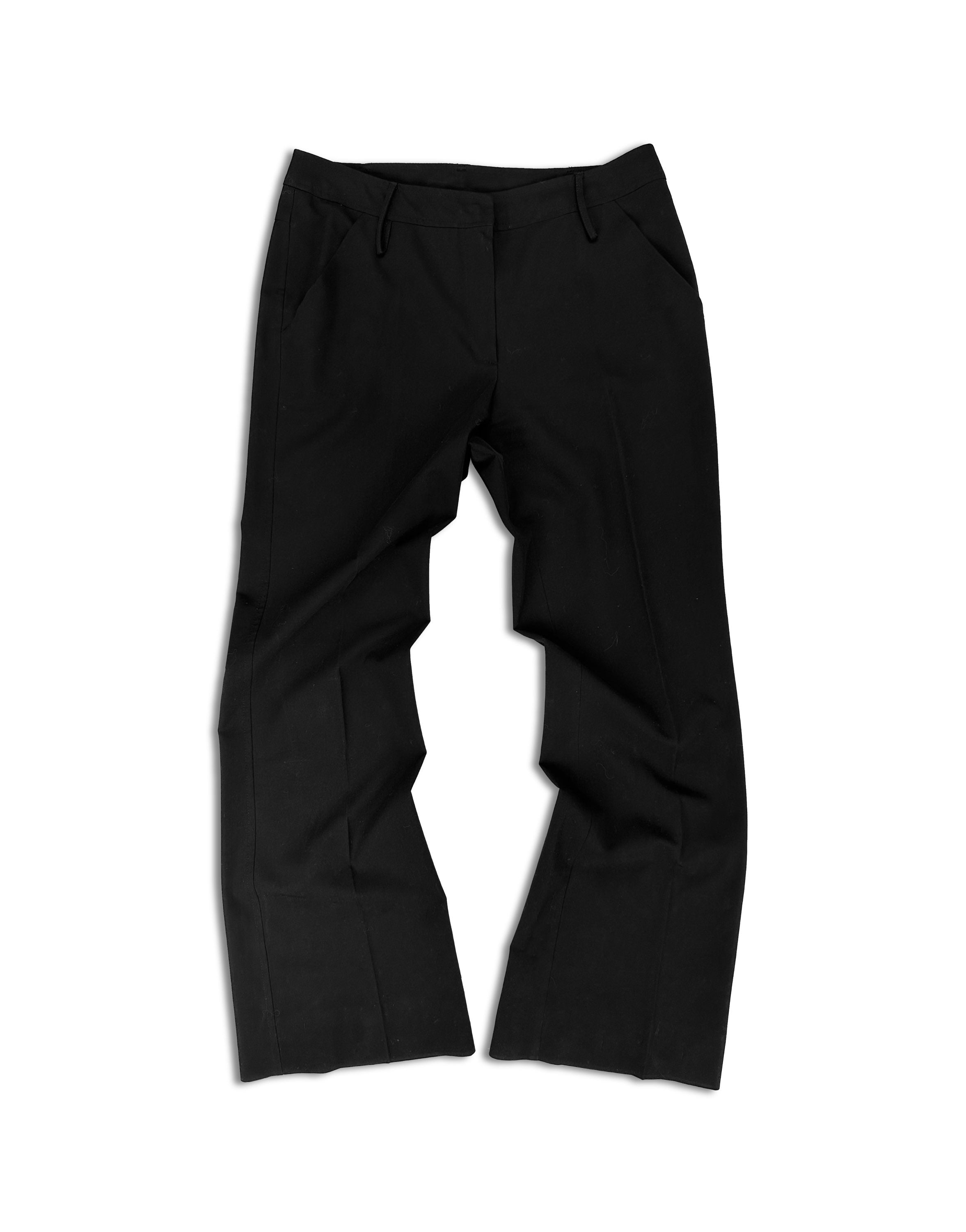 90s Alexander McQueen Black Slim Cut Darting Trousers