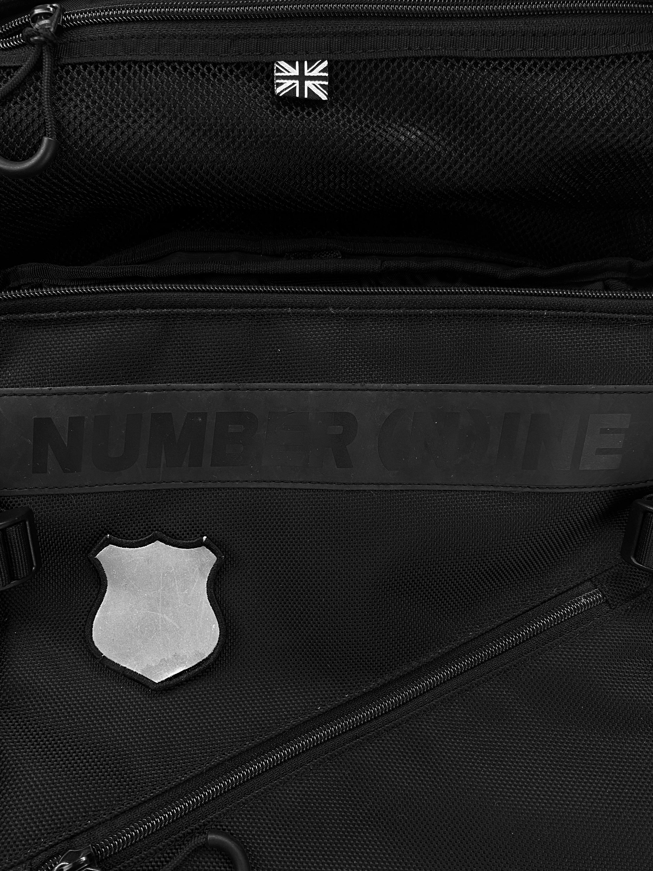 Number (N)ine ‘Police’ Top Loading Black Nylon Logo Backpack