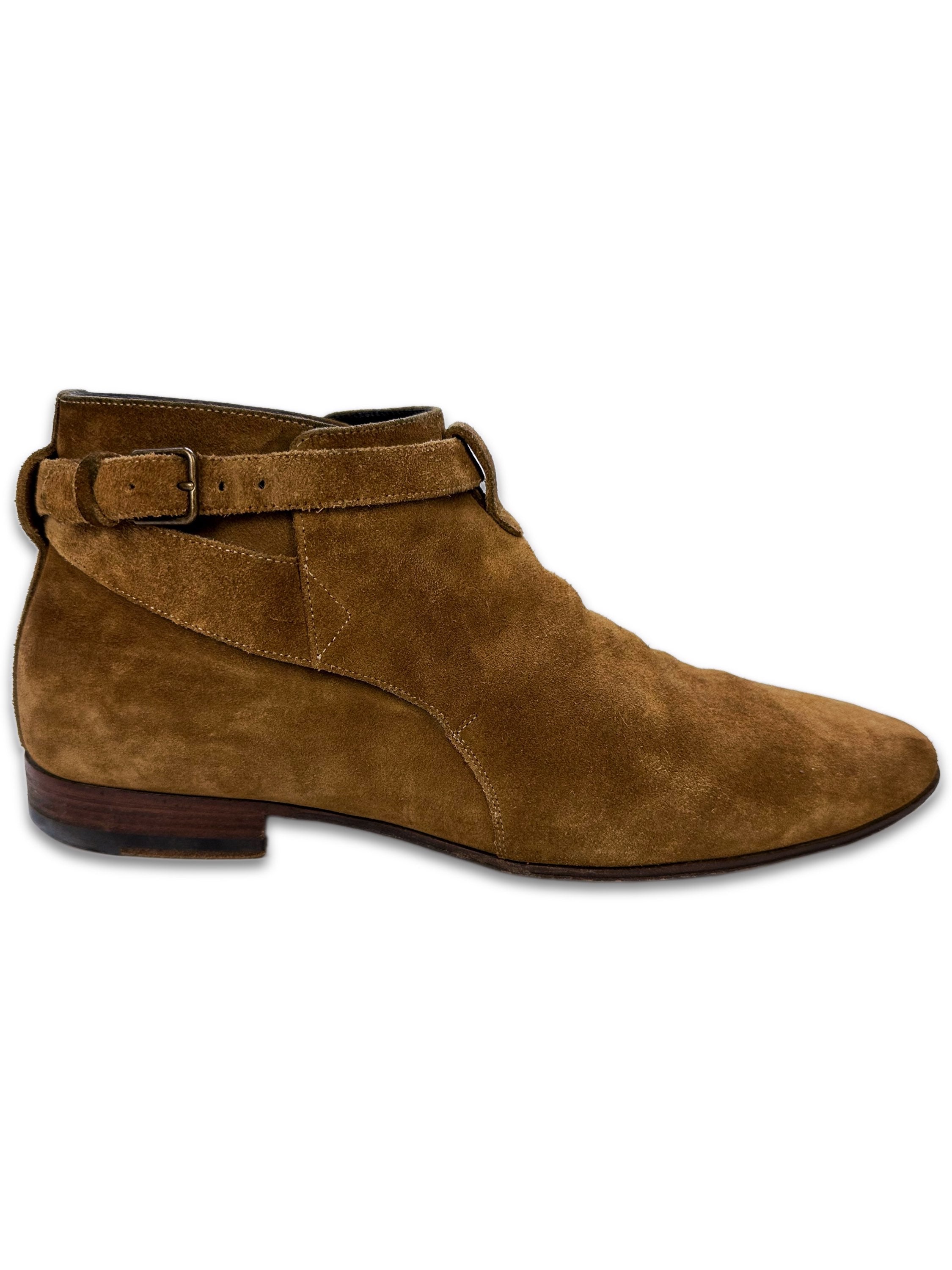 Saint Laurent Pairs London 20 ‘Jodhpur’ Suede Belted Boots